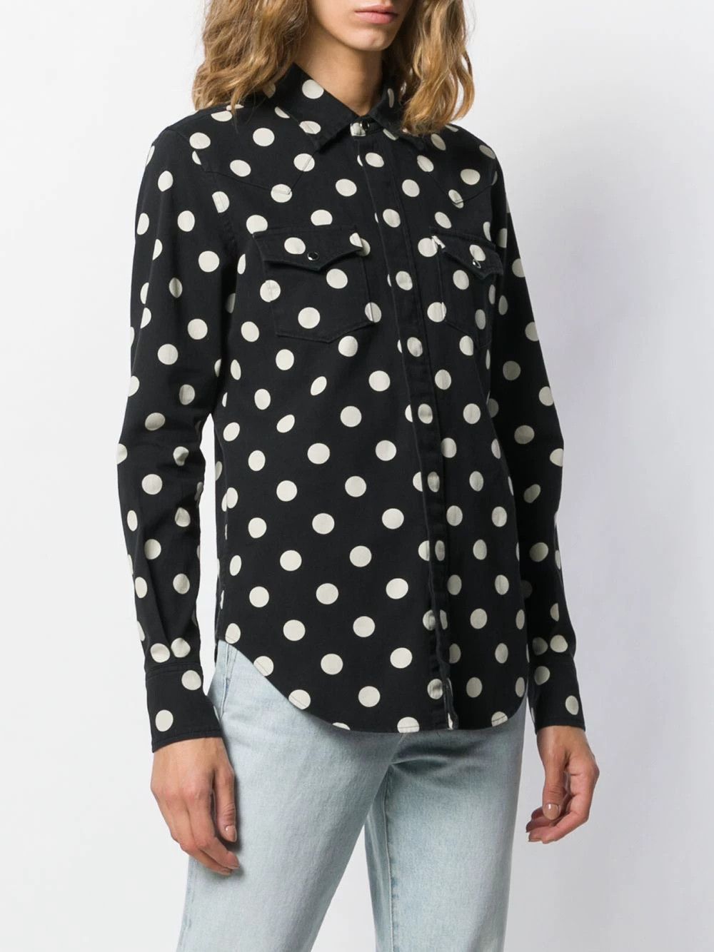 Saint Laurent Paris Saint Laurent Paris Black polka dot shirt Size US L / EU 52-54 / 3 - 7 Thumbnail