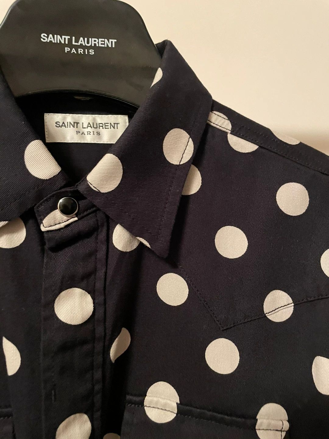 Saint Laurent Paris Saint Laurent Paris Black polka dot shirt Size US L / EU 52-54 / 3 - 3 Thumbnail