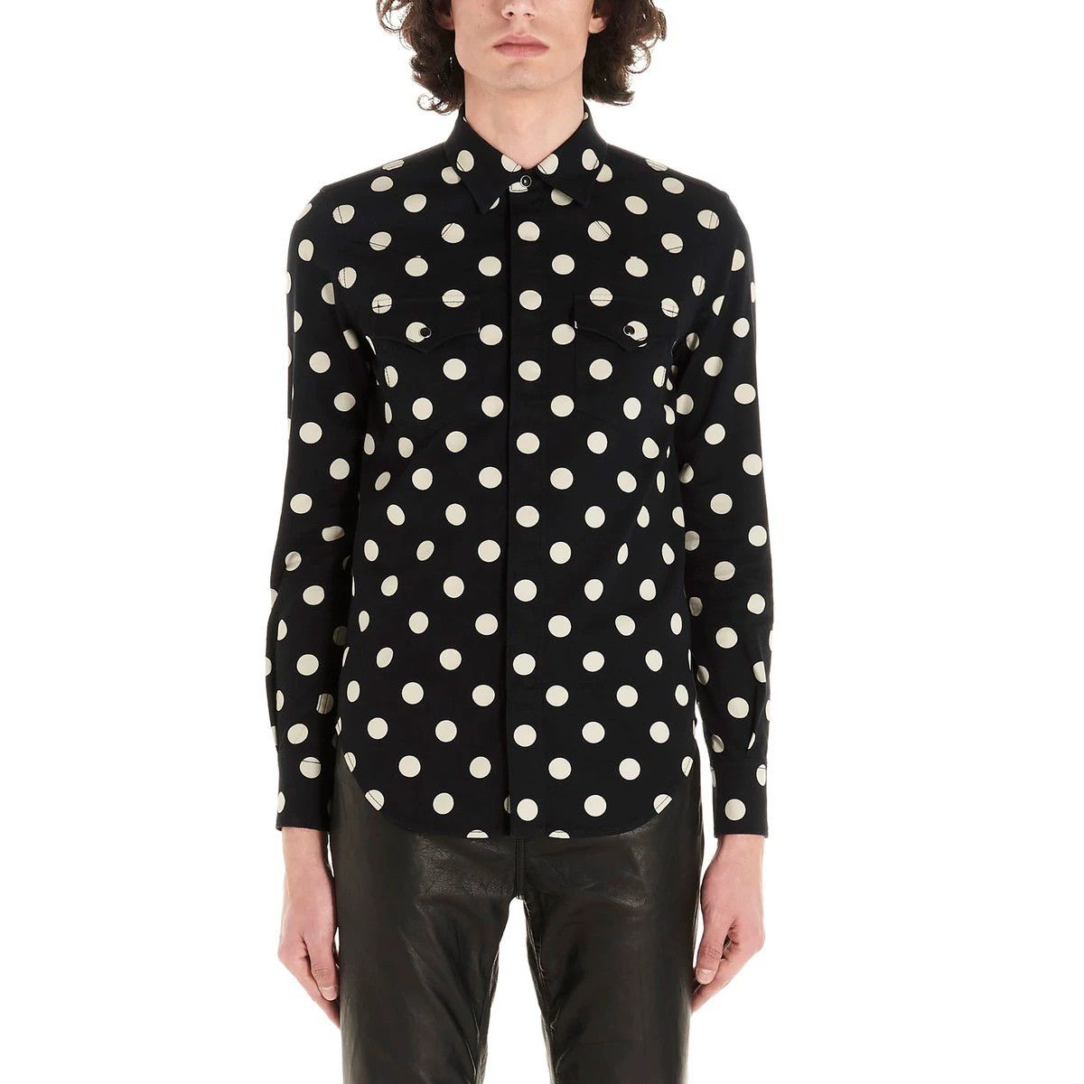 Saint Laurent Paris Saint Laurent Paris Black polka dot shirt Size US L / EU 52-54 / 3 - 8 Thumbnail