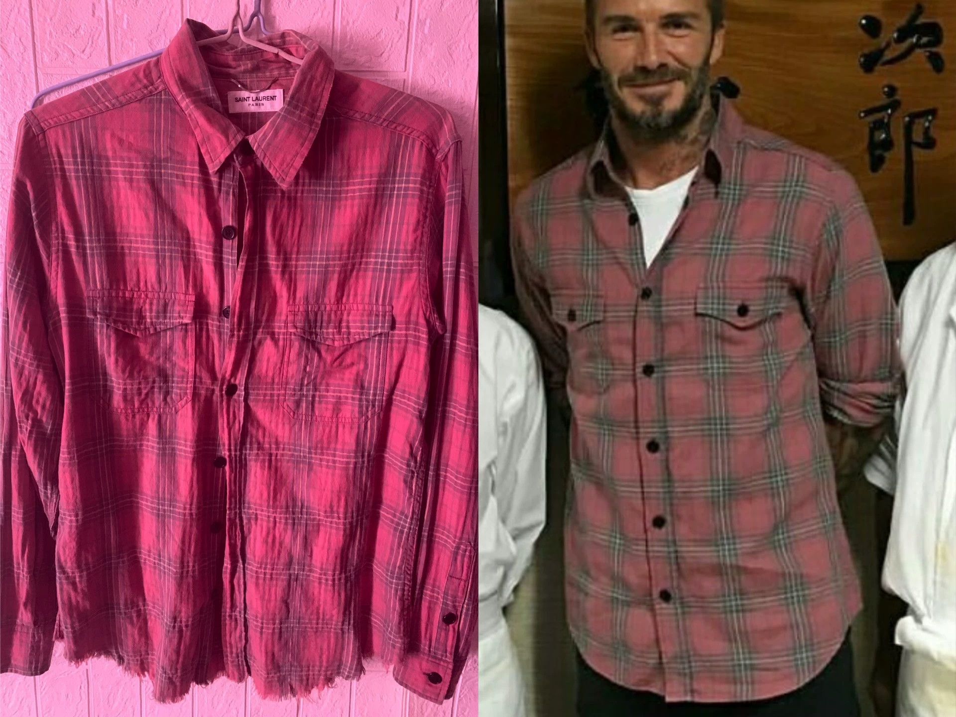 Saint Laurent Paris Saint Laurent Paris Pink checkered frayed edges damage shirt Size US M / EU 48-50 / 2 - 6 Thumbnail
