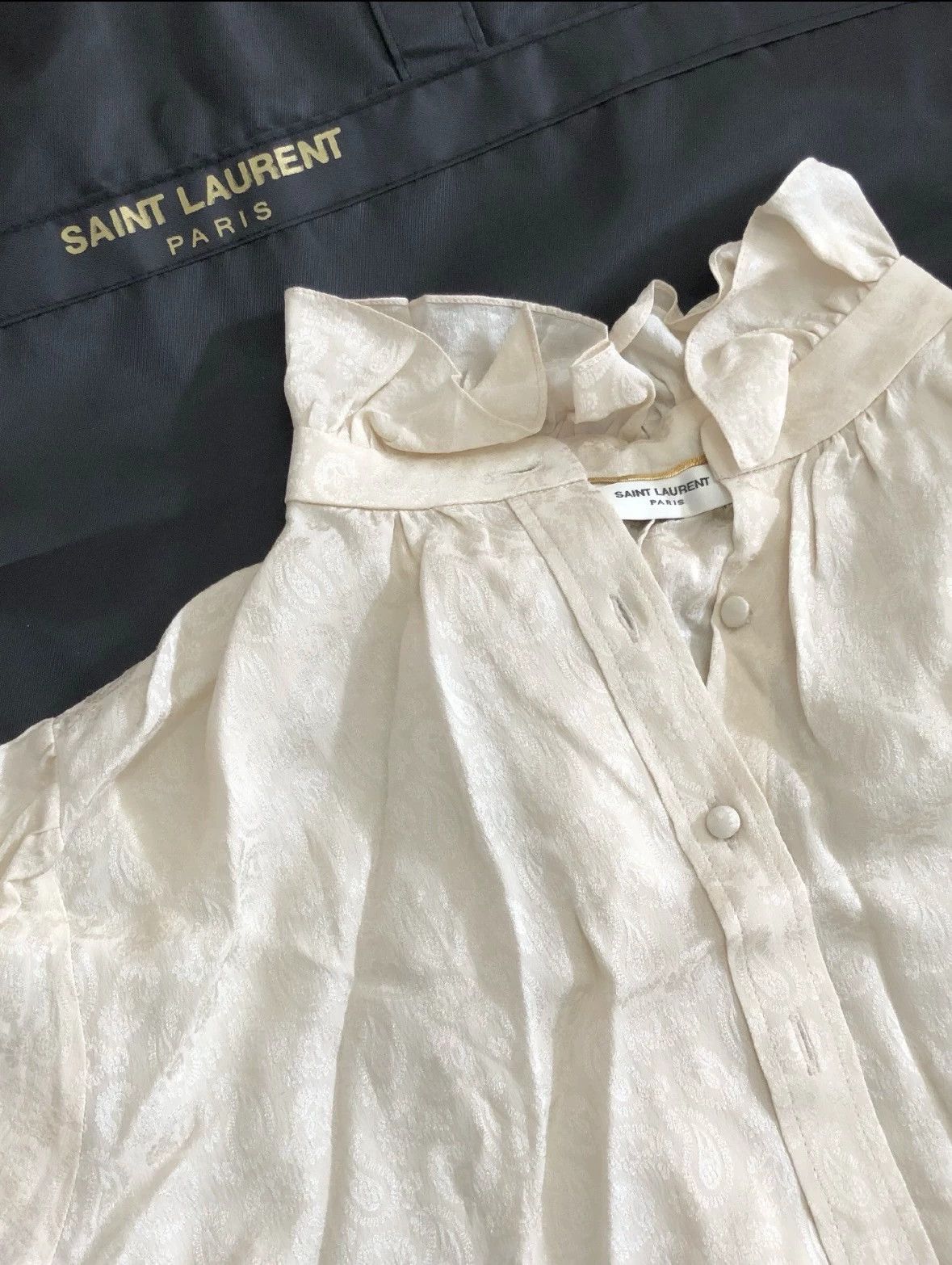 Saint Laurent Paris Saint Laurent Paris Mushroom edged butterfly ribbon shirt Size US S / EU 44-46 / 1 - 2 Thumbnail
