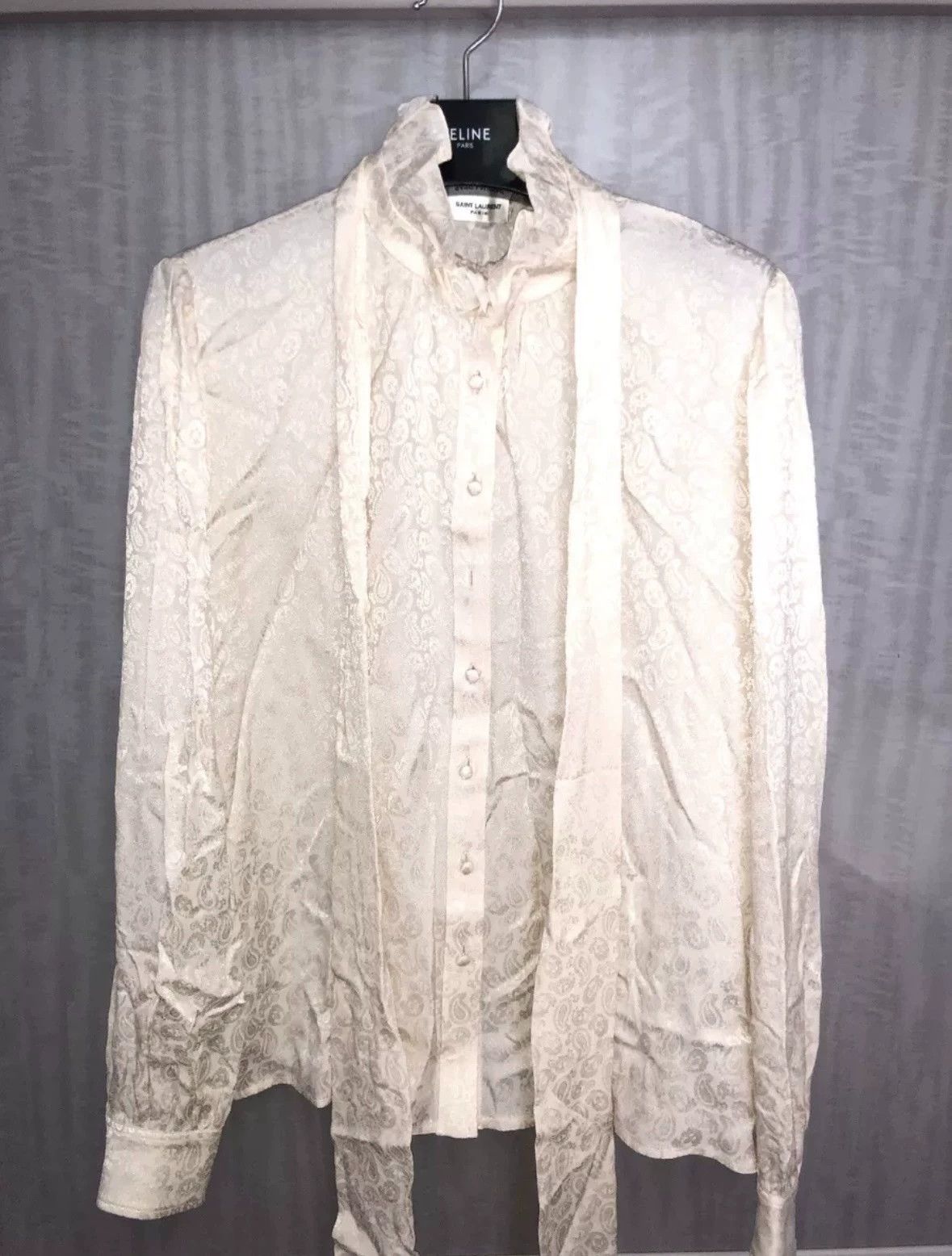 Saint Laurent Paris Saint Laurent Paris Mushroom edged butterfly ribbon shirt Size US S / EU 44-46 / 1 - 3 Thumbnail
