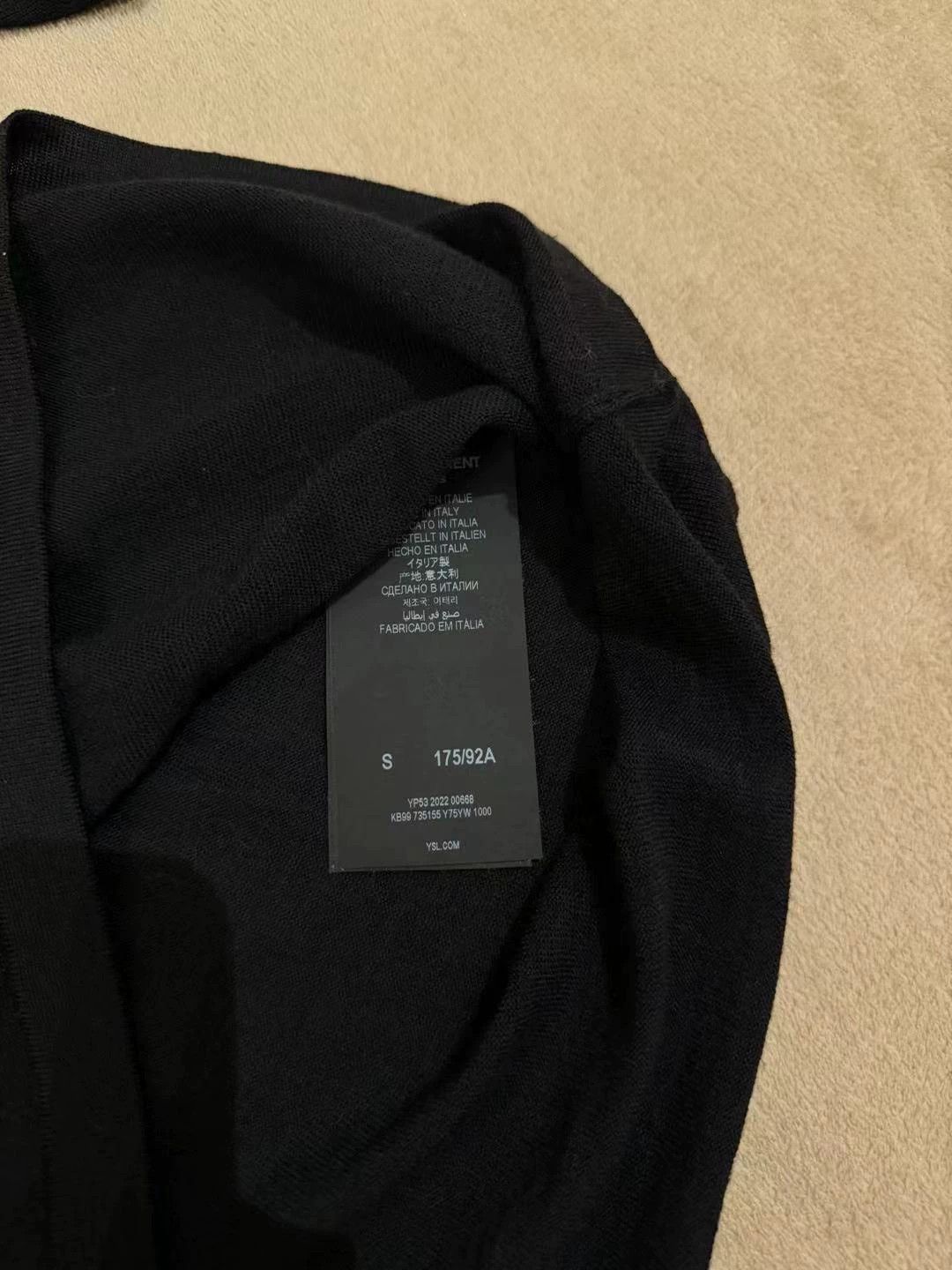 Saint Laurent Paris Saint Laurent Paris Black wool polo shirt Size US S / EU 44-46 / 1 - 3 Thumbnail