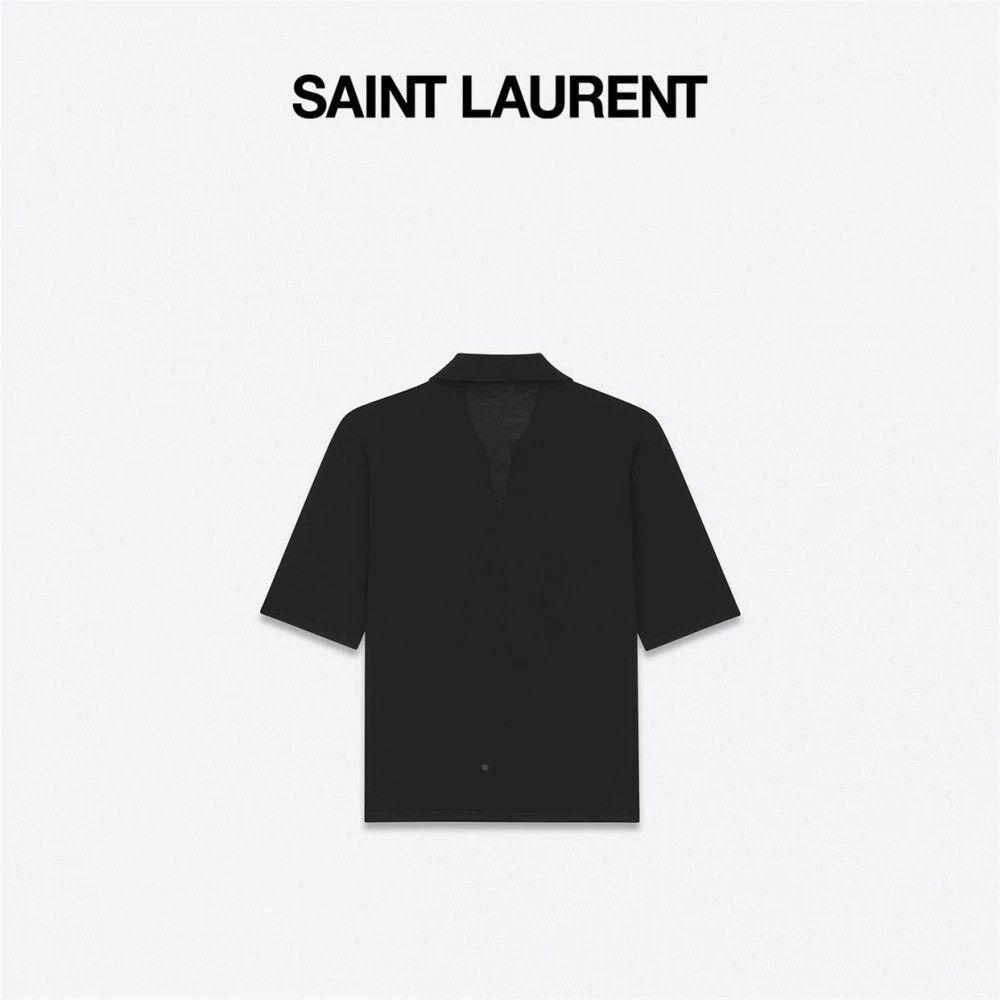 Saint Laurent Paris Saint Laurent Paris Black wool polo shirt Size US S / EU 44-46 / 1 - 5 Thumbnail