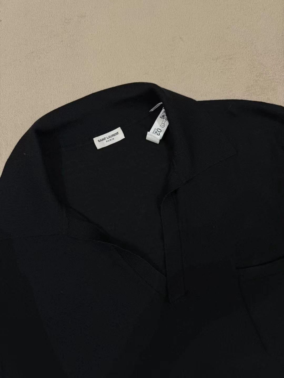Saint Laurent Paris Saint Laurent Paris Black wool polo shirt Size US S / EU 44-46 / 1 - 2 Thumbnail