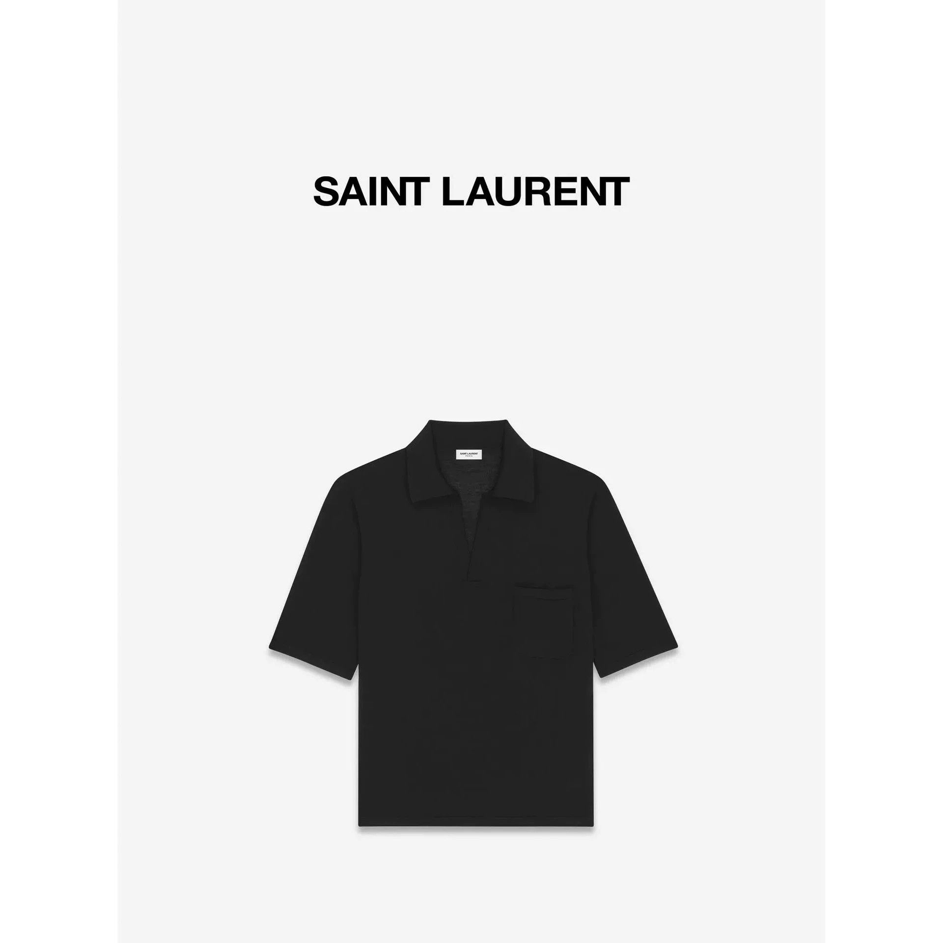 Saint Laurent Paris Saint Laurent Paris Black wool polo shirt Size US S / EU 44-46 / 1 - 4 Thumbnail
