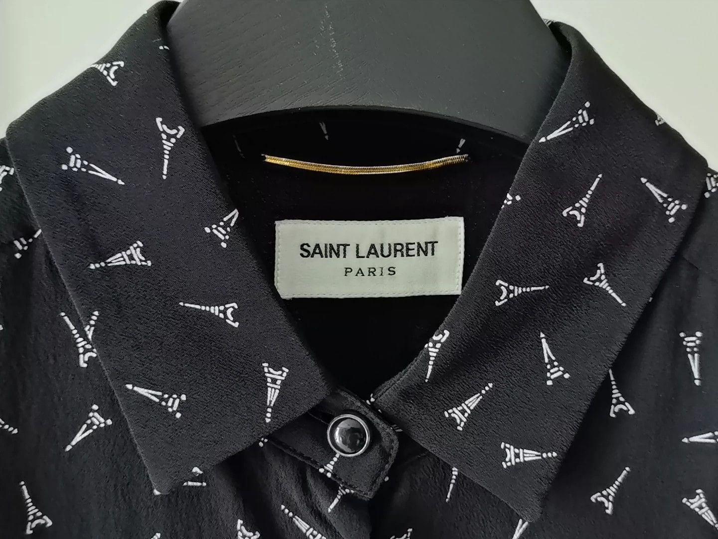 Saint Laurent Paris Saint Laurent Paris Paris Tower silk dress Size US 38 / EU 54 - 2 Thumbnail