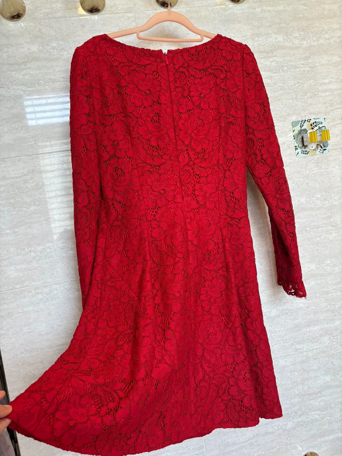 Saint Laurent Paris Saint Laurent Paris Red lace dress Size US 36 / EU 52 - 5 Thumbnail