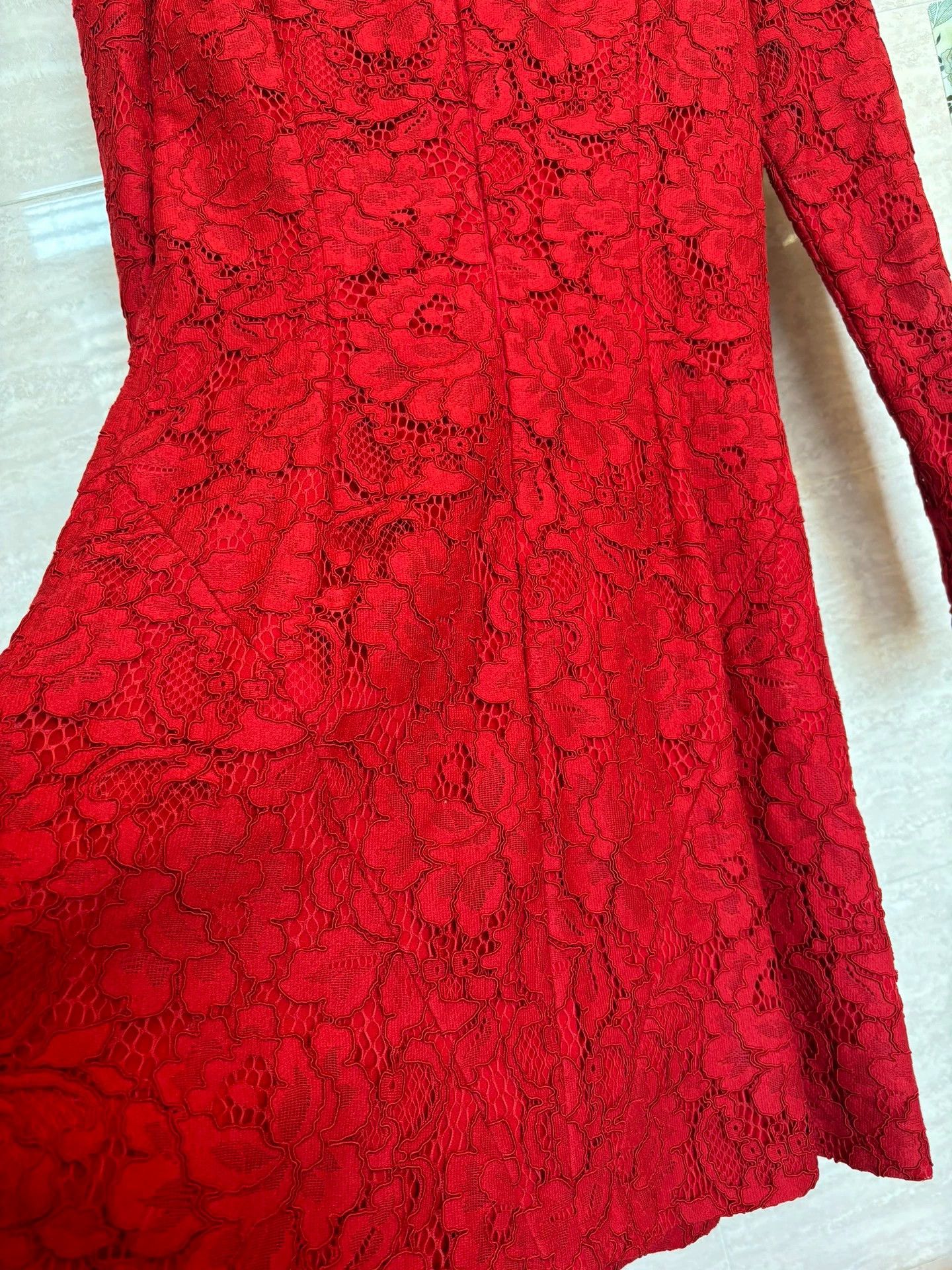 Saint Laurent Paris Saint Laurent Paris Red lace dress Size US 36 / EU 52 - 7 Thumbnail