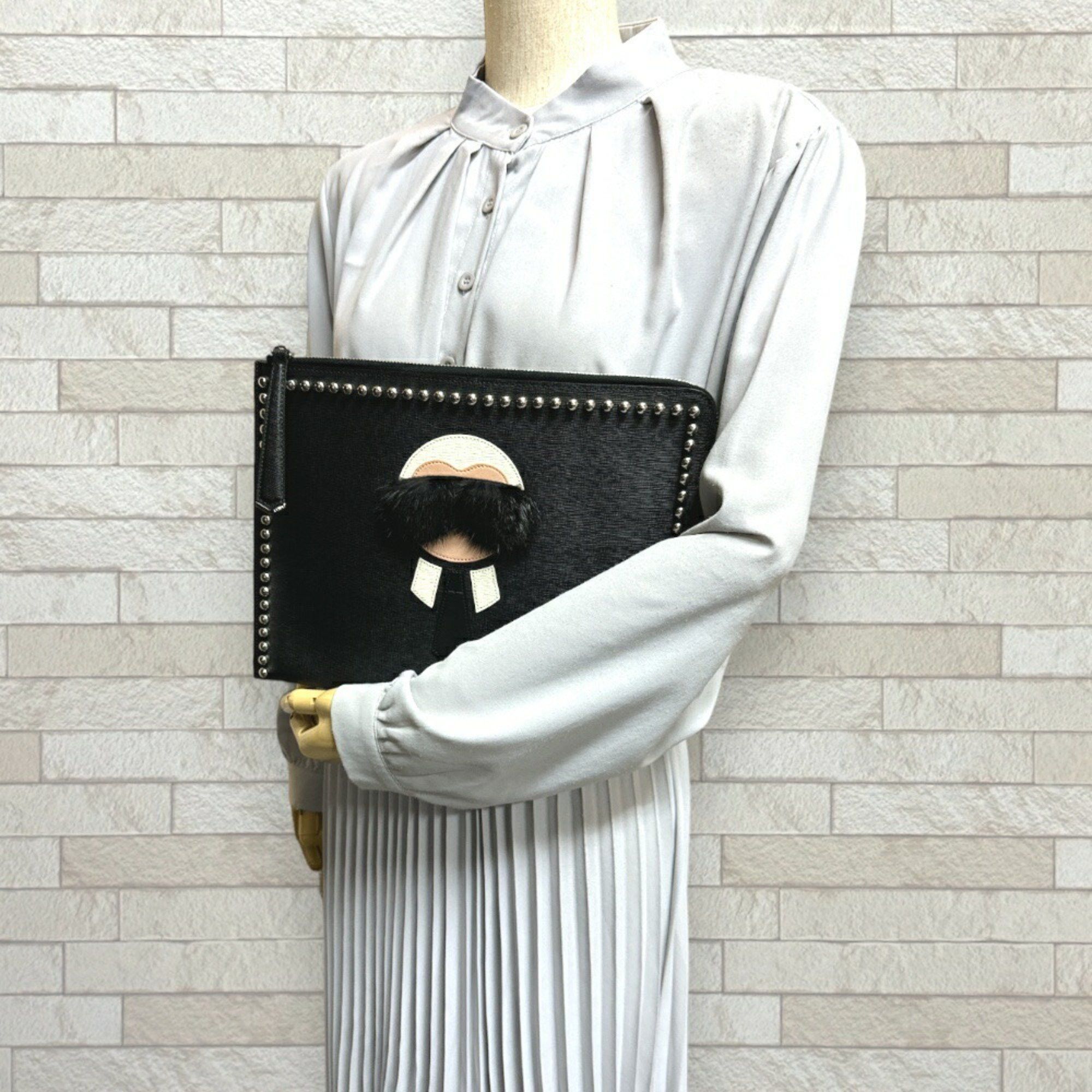 Fendi FENDI Carlito Clutch Bag Leather 8M0370 Black Women s Grailed