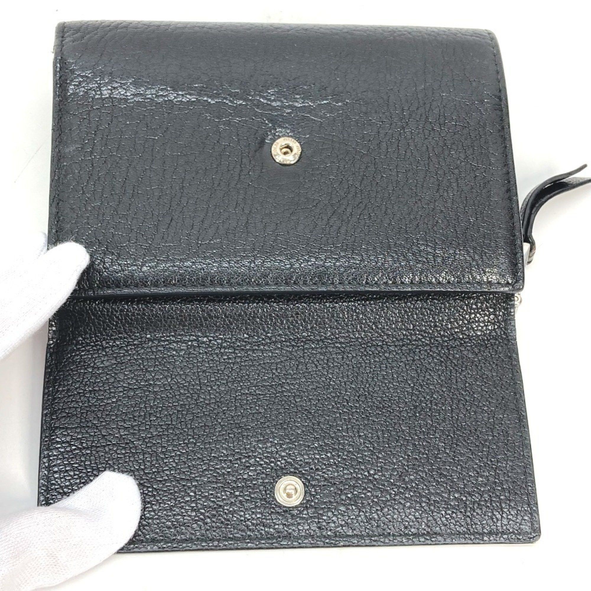 Miu Miu Miu Miu MIU 5ML014 Bicolor Compact Wallet Tri-fold Leather Women's Black Size ONE SIZE - 8 Thumbnail