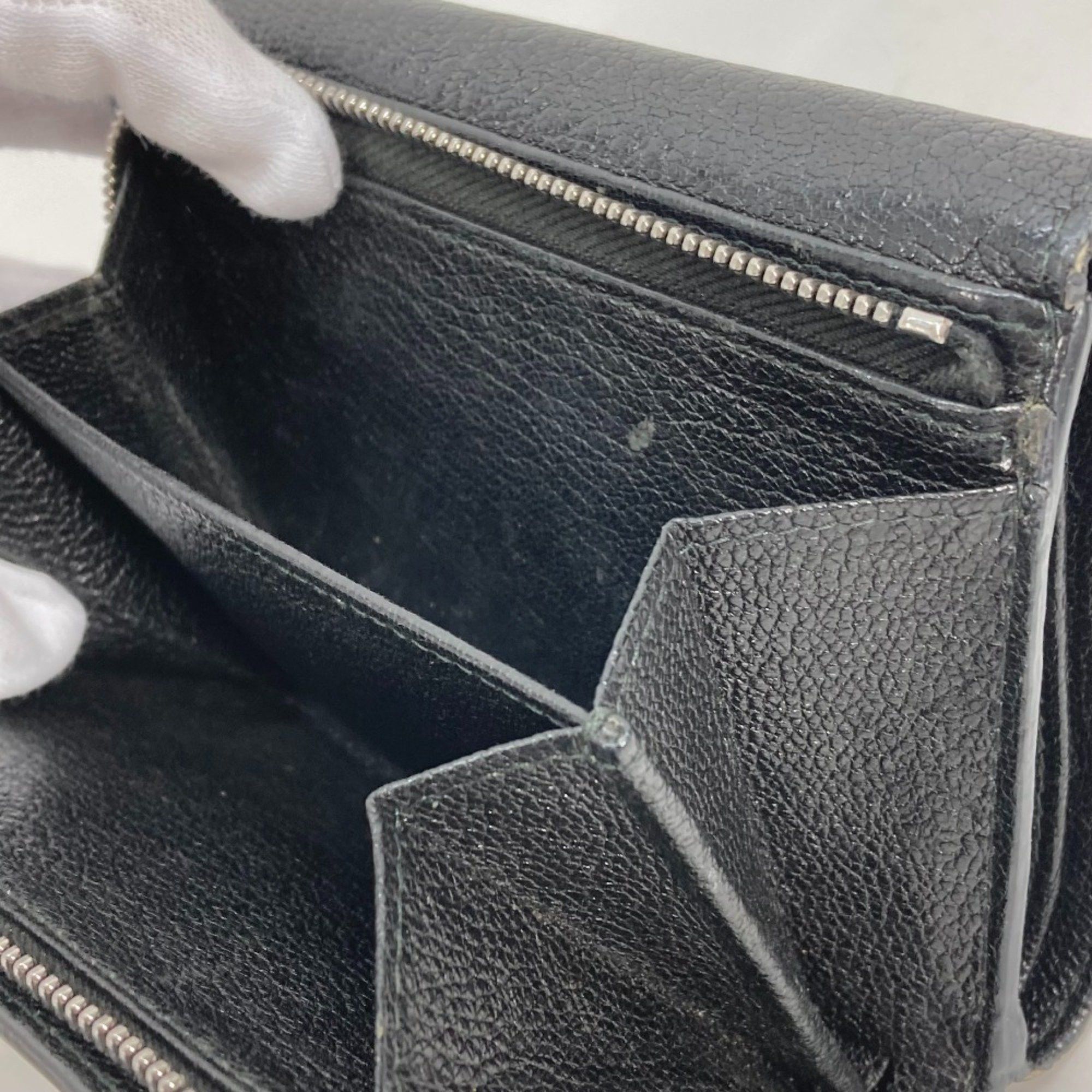 Miu Miu Miu Miu MIU 5ML014 Bicolor Compact Wallet Tri-fold Leather Women's Black Size ONE SIZE - 15 Thumbnail