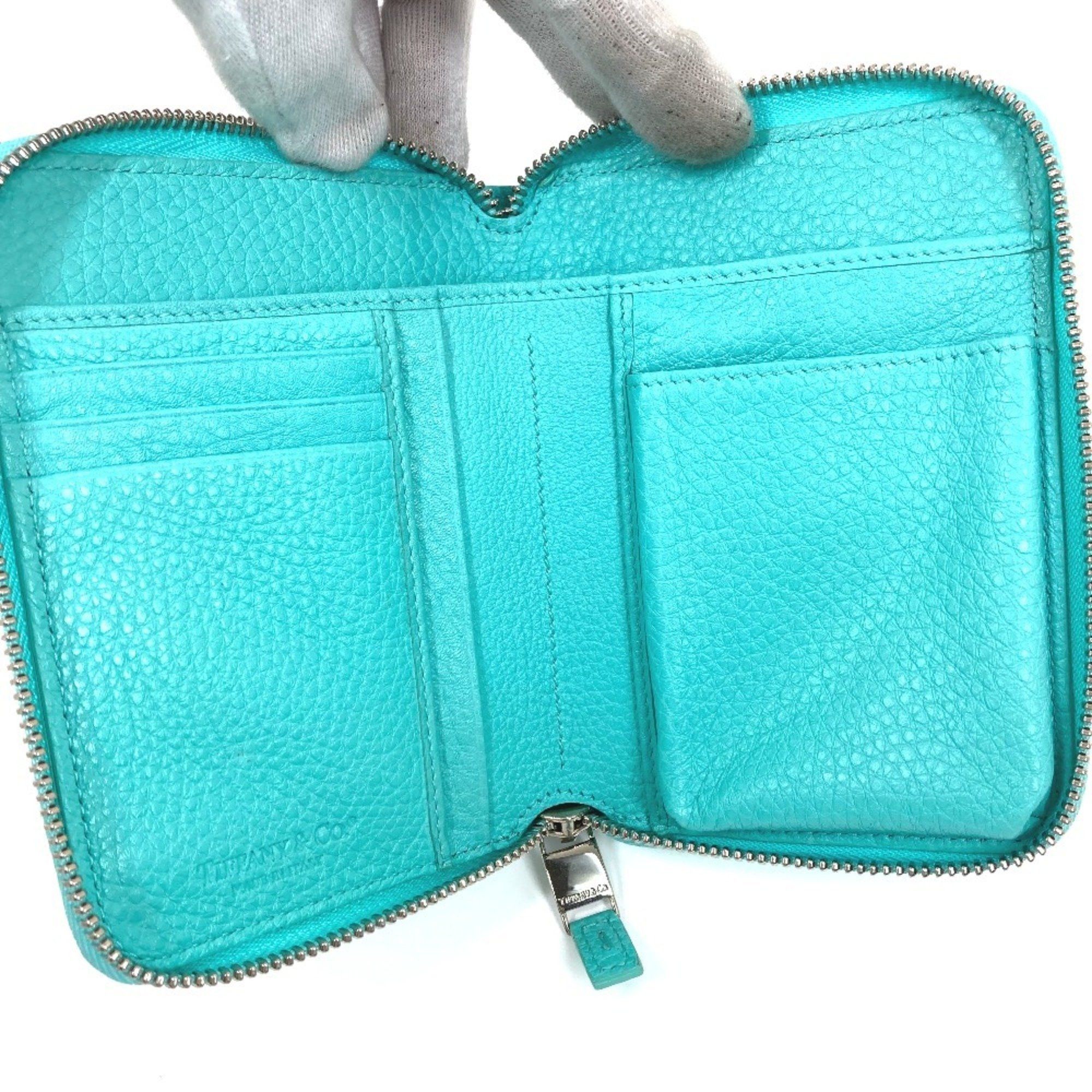 Tiffany & Co. TIFFANY&Co. Tiffany business card holder, pass case, billfold, bi-fold, pouch, multi-case, leather, women's, blue, blue Size ONE SIZE - 8 Thumbnail