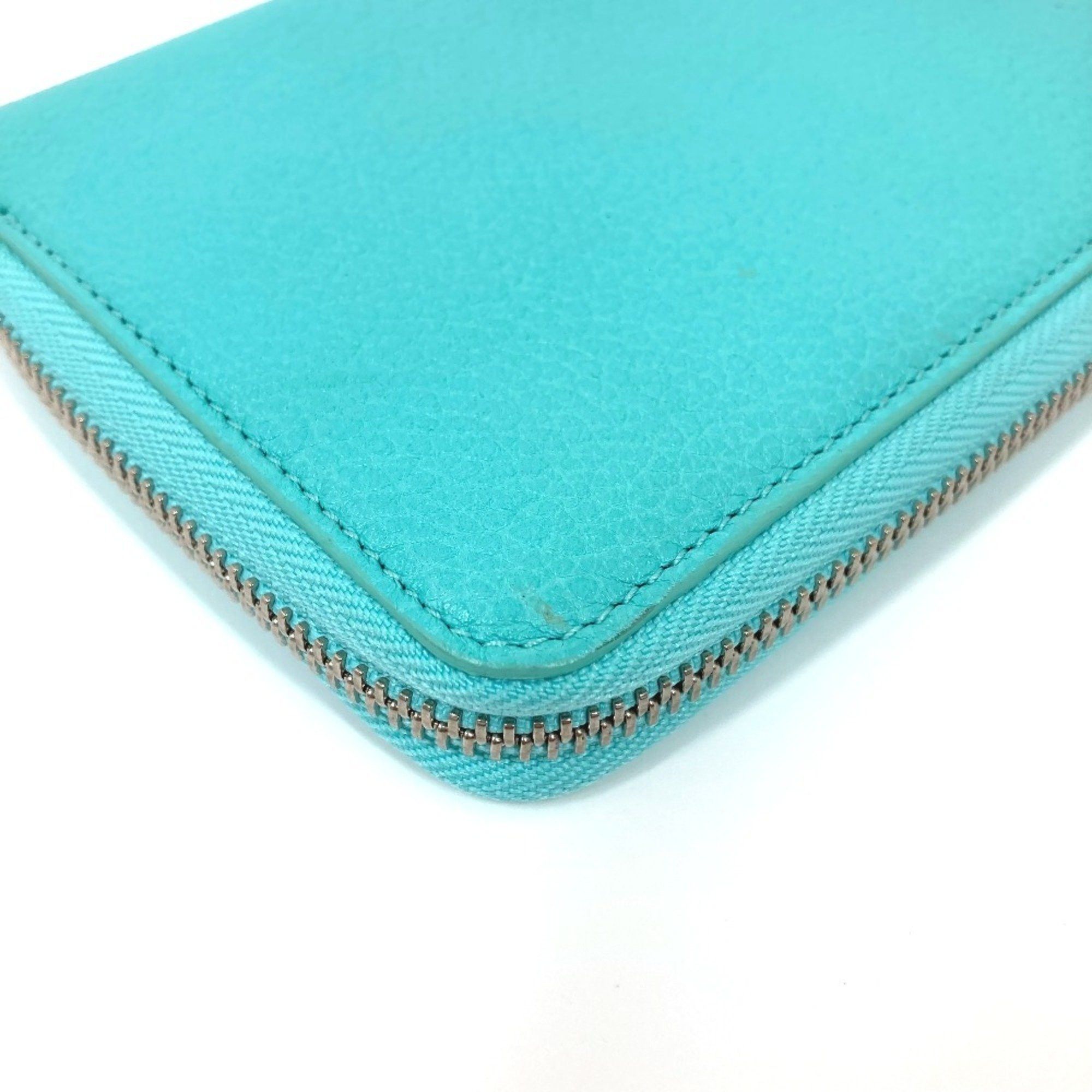 Tiffany & Co. TIFFANY&Co. Tiffany business card holder, pass case, billfold, bi-fold, pouch, multi-case, leather, women's, blue, blue Size ONE SIZE - 5 Thumbnail