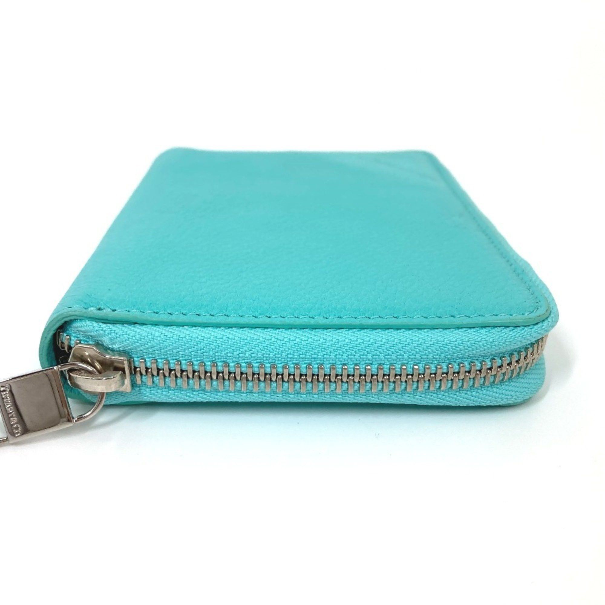 Tiffany & Co. TIFFANY&Co. Tiffany business card holder, pass case, billfold, bi-fold, pouch, multi-case, leather, women's, blue, blue Size ONE SIZE - 4 Thumbnail