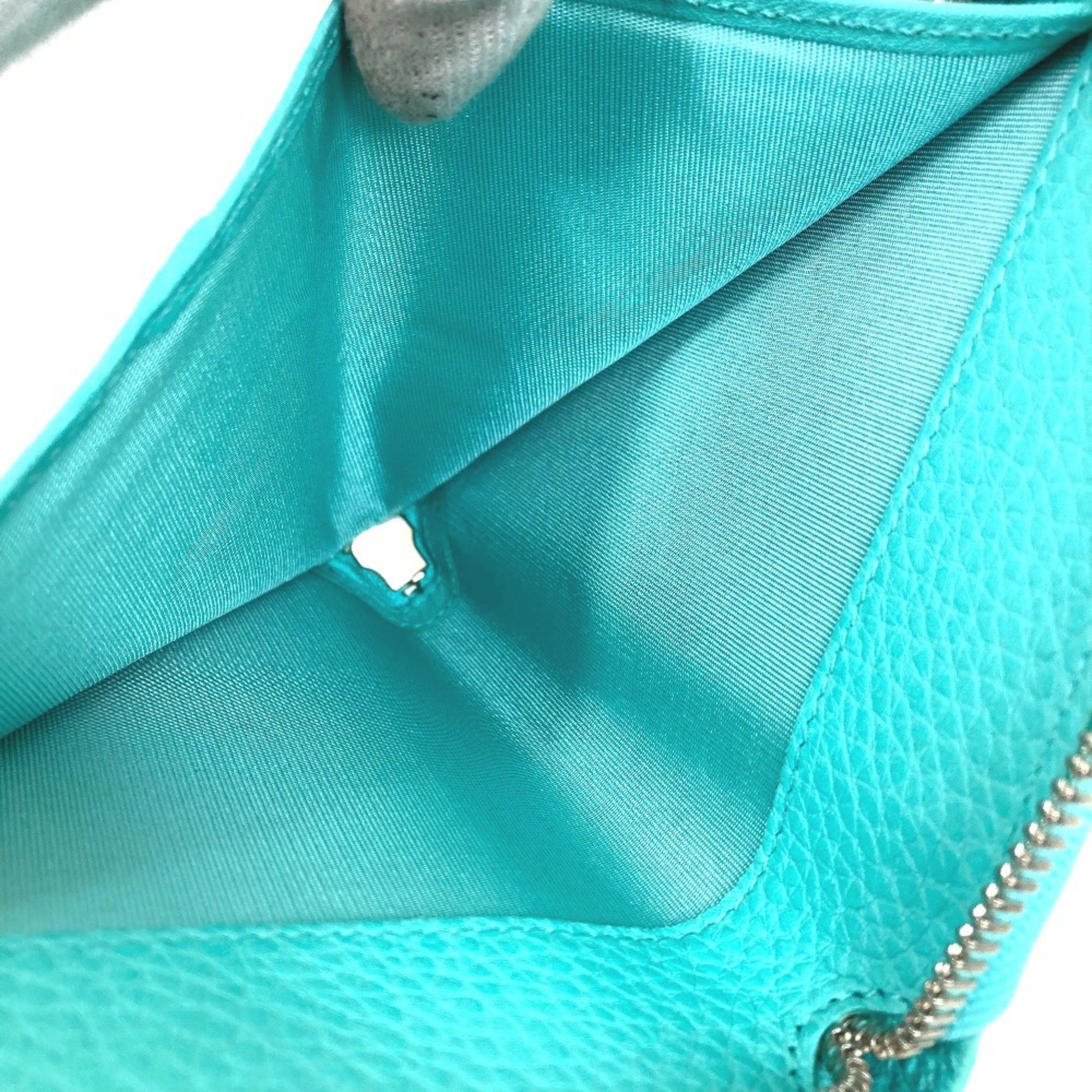 Tiffany & Co. TIFFANY&Co. Tiffany business card holder, pass case, billfold, bi-fold, pouch, multi-case, leather, women's, blue, blue Size ONE SIZE - 9 Thumbnail