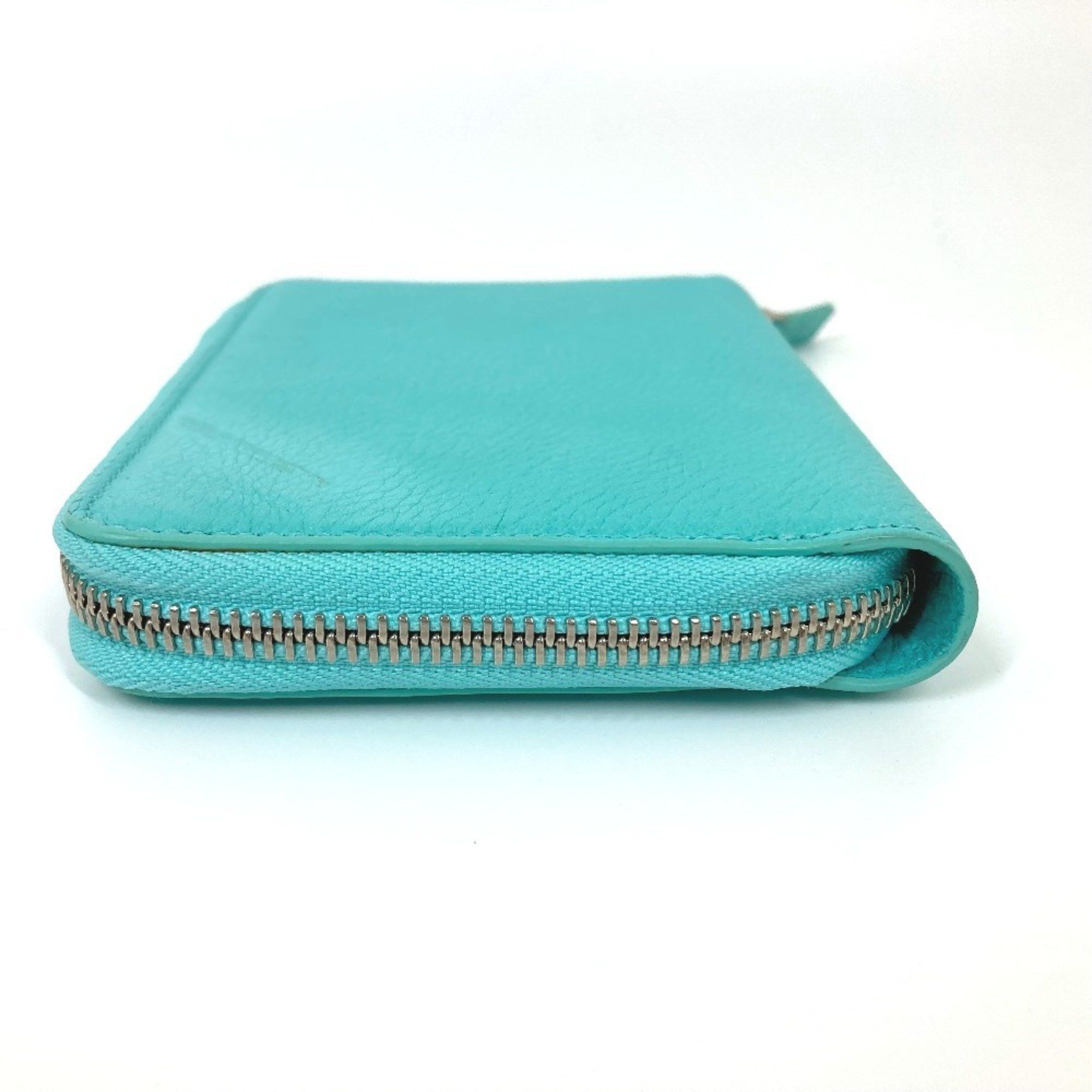 Tiffany & Co. TIFFANY&Co. Tiffany business card holder, pass case, billfold, bi-fold, pouch, multi-case, leather, women's, blue, blue Size ONE SIZE - 3 Thumbnail