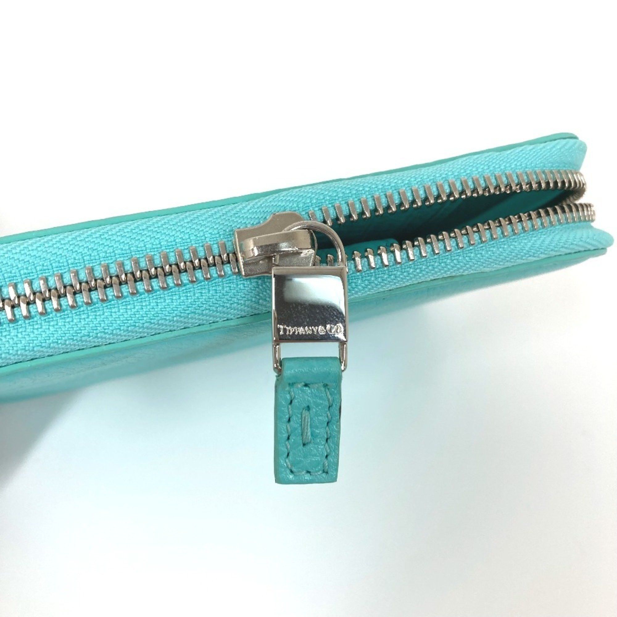 Tiffany & Co. TIFFANY&Co. Tiffany business card holder, pass case, billfold, bi-fold, pouch, multi-case, leather, women's, blue, blue Size ONE SIZE - 6 Thumbnail