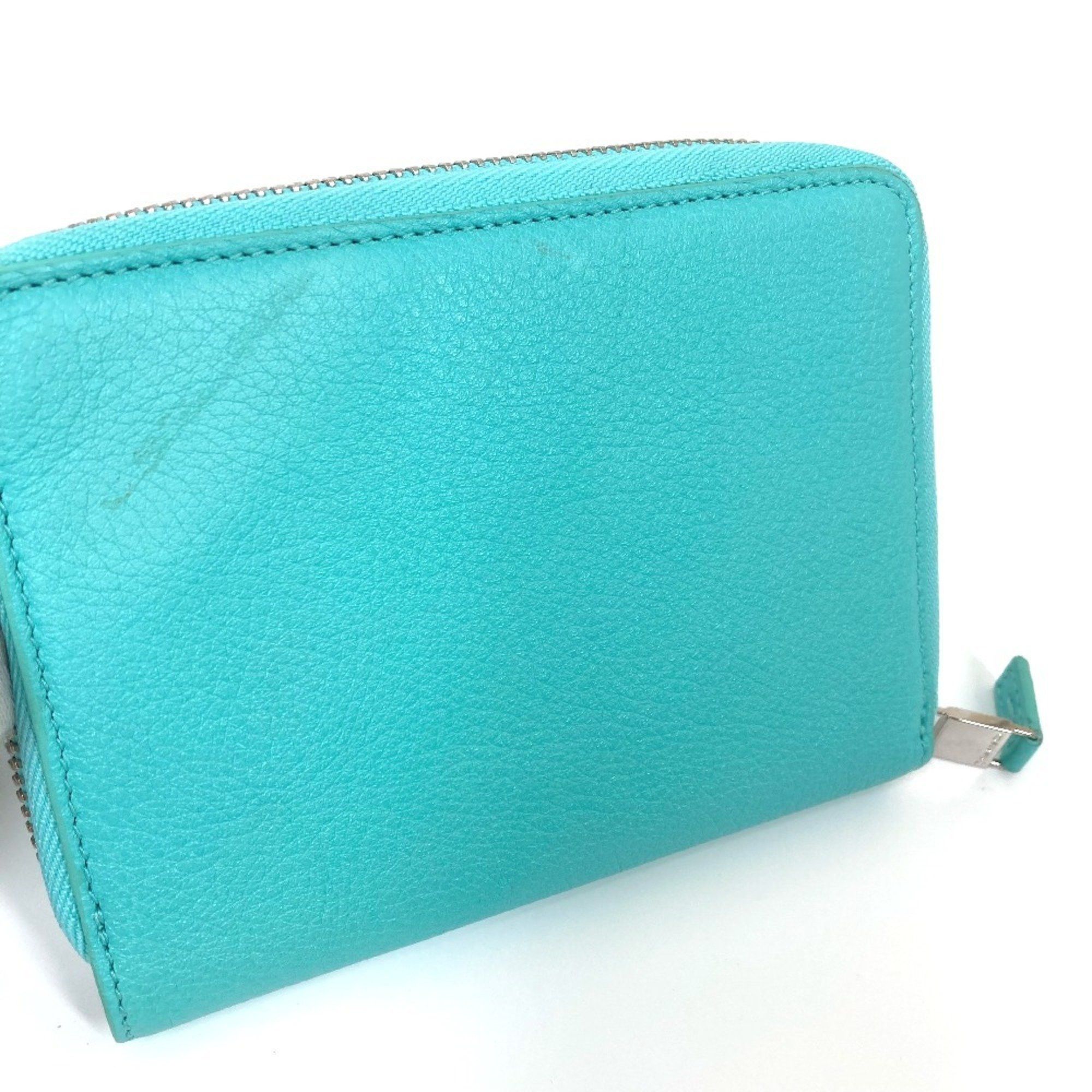 Tiffany & Co. TIFFANY&Co. Tiffany business card holder, pass case, billfold, bi-fold, pouch, multi-case, leather, women's, blue, blue Size ONE SIZE - 7 Thumbnail