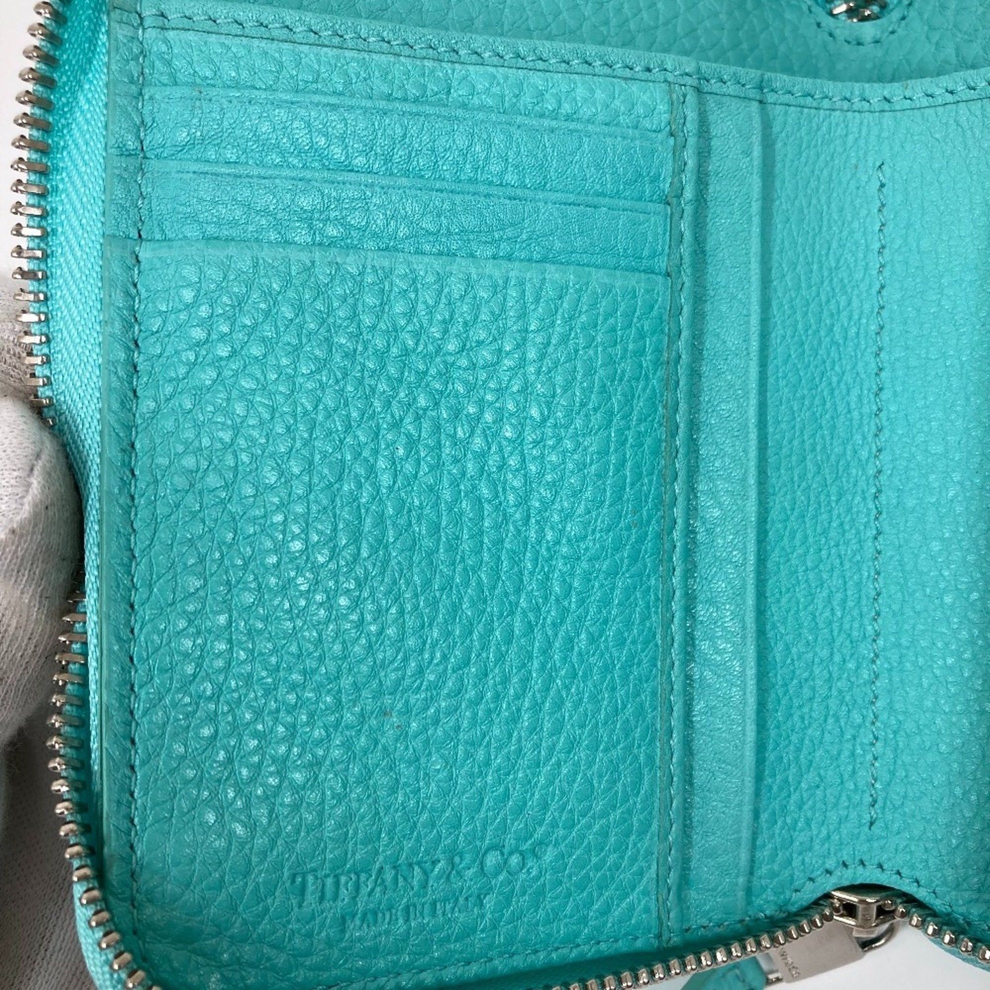 Tiffany & Co. TIFFANY&Co. Tiffany business card holder, pass case, billfold, bi-fold, pouch, multi-case, leather, women's, blue, blue Size ONE SIZE - 10 Thumbnail