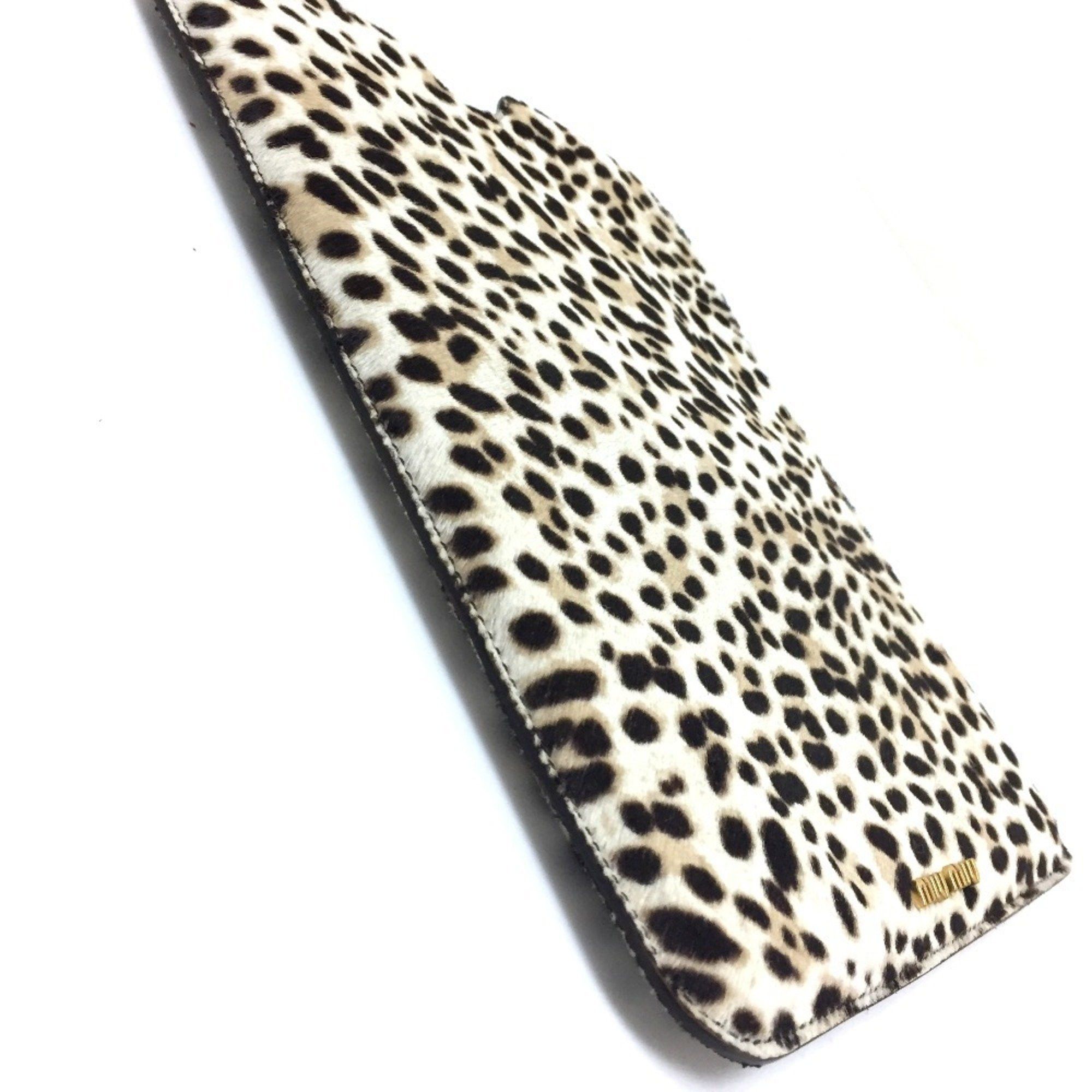 Miu Miu Miu Miu MIU 5ARE43 Tablet Leopard iPad Case Pony BIANCO Beige Men's Women's Size ONE SIZE - 3 Thumbnail