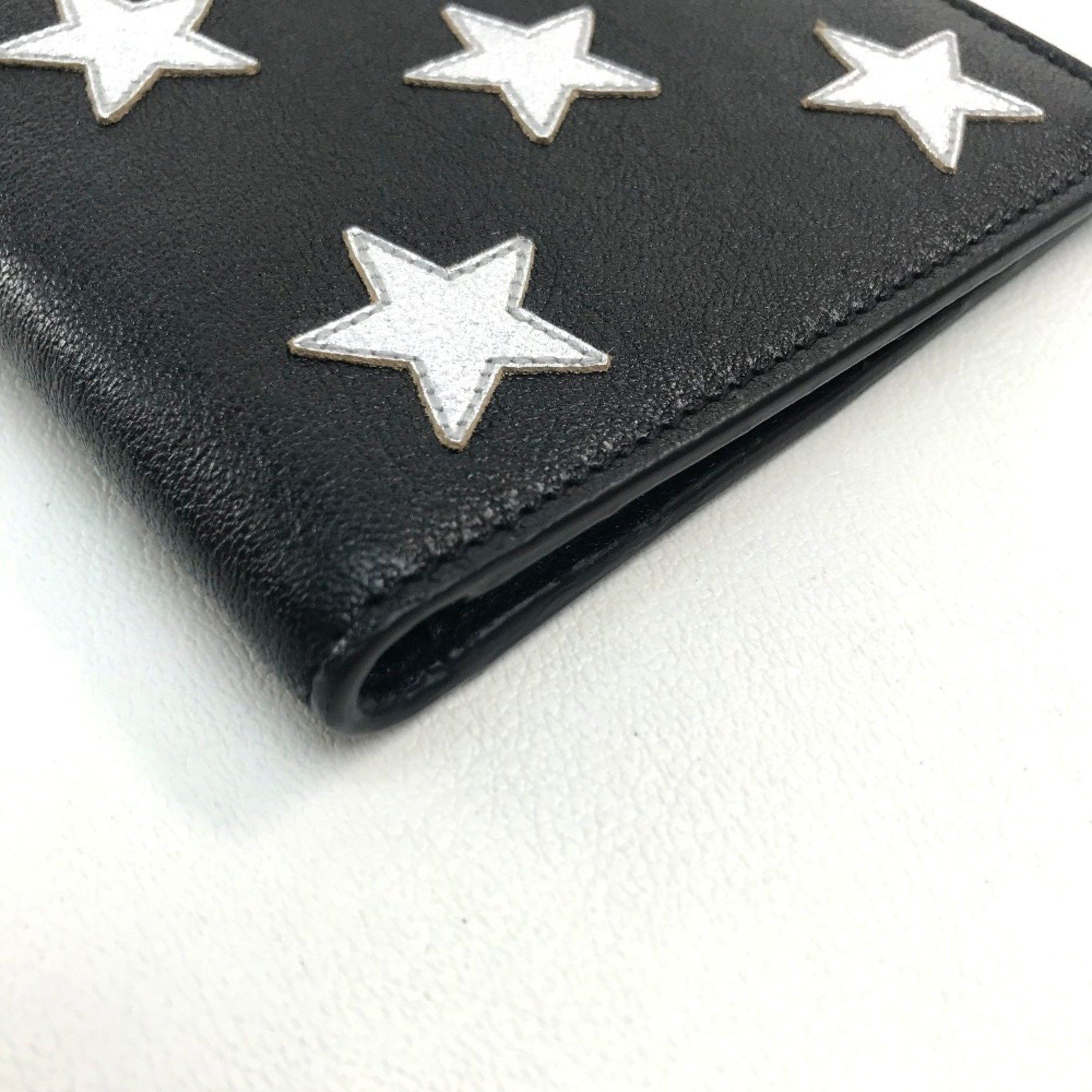 Saint Laurent Paris Saint Laurent Paris 361320 Star Patchwork Bi-fold Wallet Leather Men's Black x Silver Size ONE SIZE - 3 Thumbnail