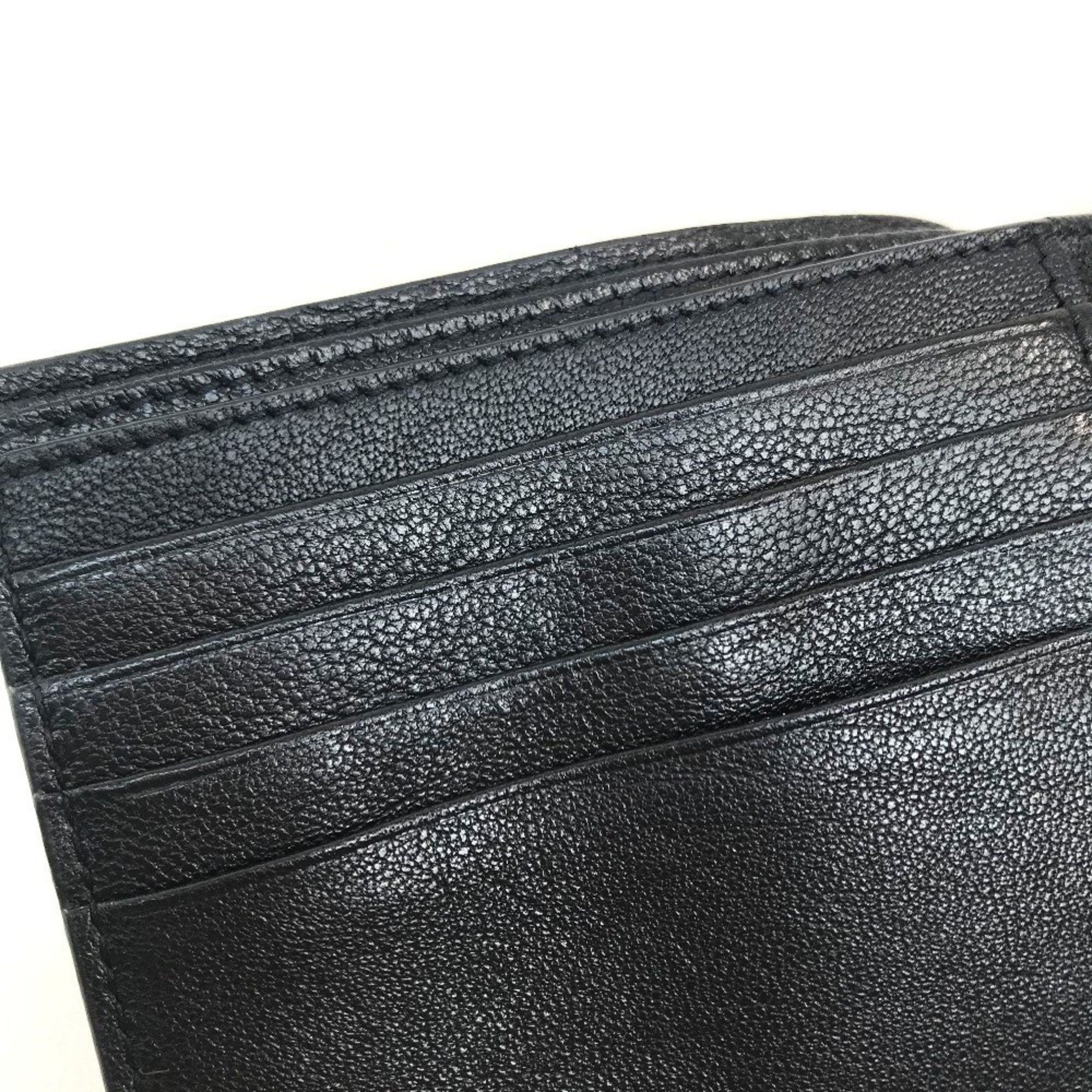 Saint Laurent Paris Saint Laurent Paris 361320 Star Patchwork Bi-fold Wallet Leather Men's Black x Silver Size ONE SIZE - 9 Thumbnail
