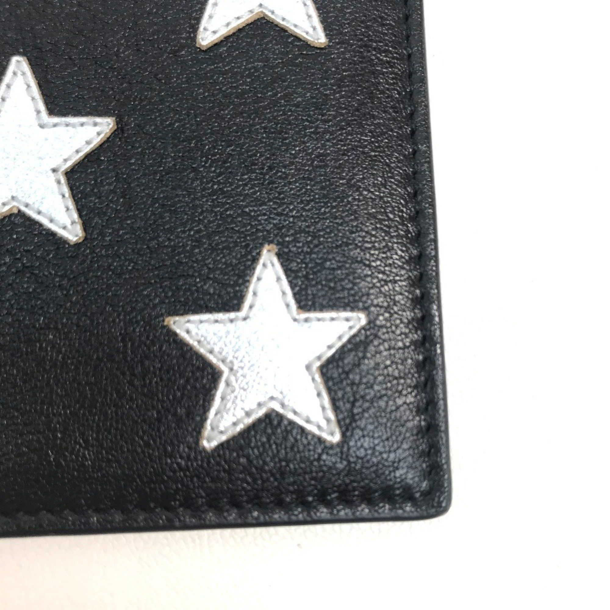 Saint Laurent Paris Saint Laurent Paris 361320 Star Patchwork Bi-fold Wallet Leather Men's Black x Silver Size ONE SIZE - 4 Thumbnail
