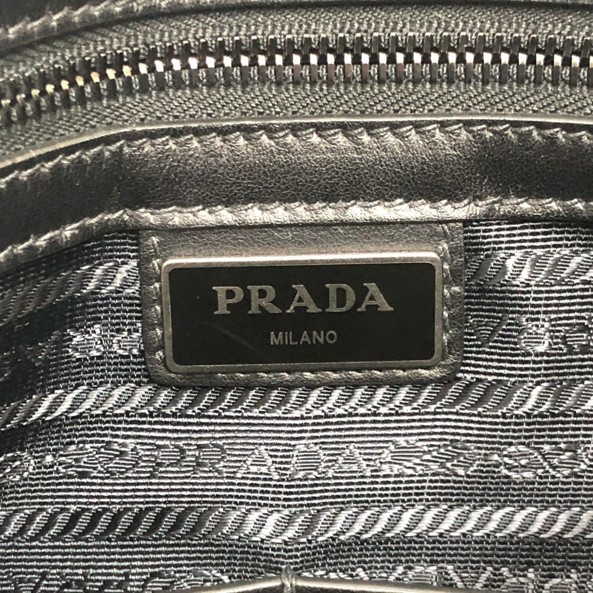 Prada Prada 2VH013 Triangle Plate Bag Shoulder Leather Men's Black Size ONE SIZE - 14 Thumbnail