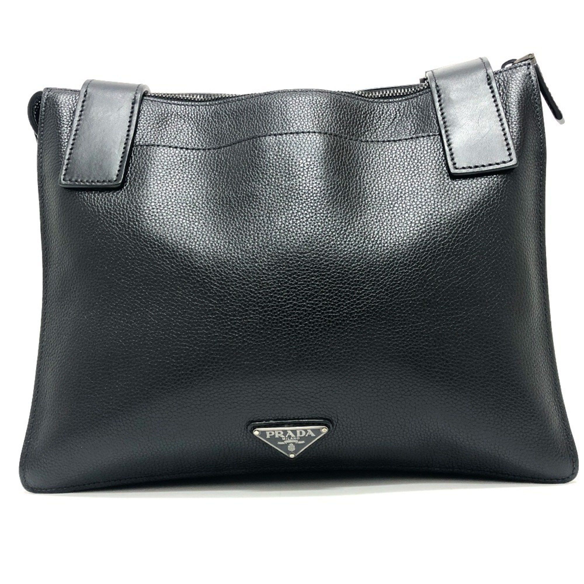 Prada Prada 2VH013 Triangle Plate Bag Shoulder Leather Men's Black Size ONE SIZE - 6 Thumbnail