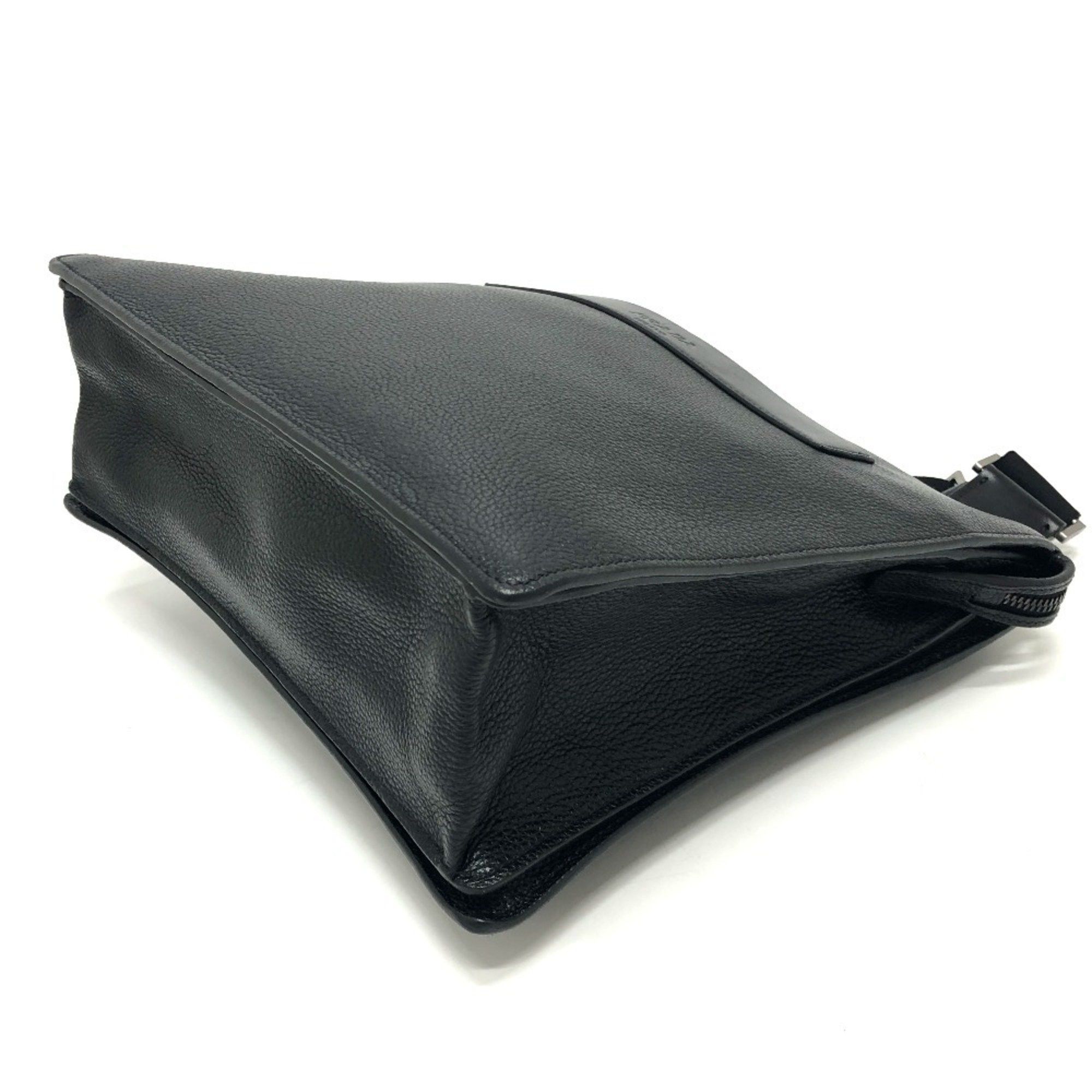 Prada Prada 2VH013 Triangle Plate Bag Shoulder Leather Men's Black Size ONE SIZE - 8 Thumbnail