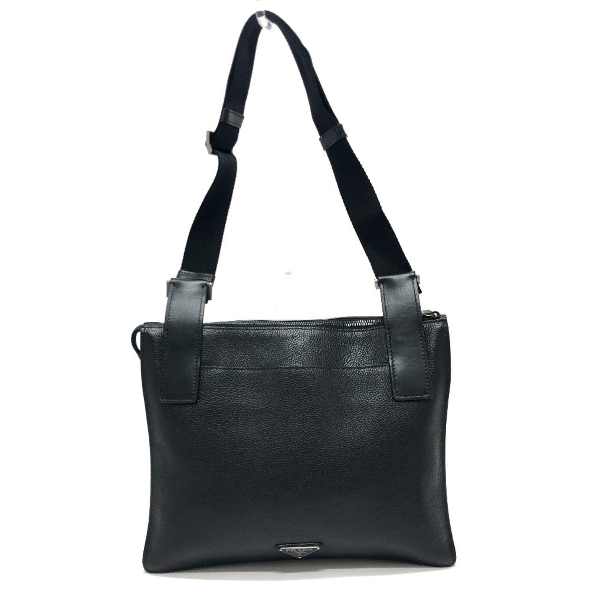 Prada Prada 2VH013 Triangle Plate Bag Shoulder Leather Men's Black Size ONE SIZE - 2 Thumbnail
