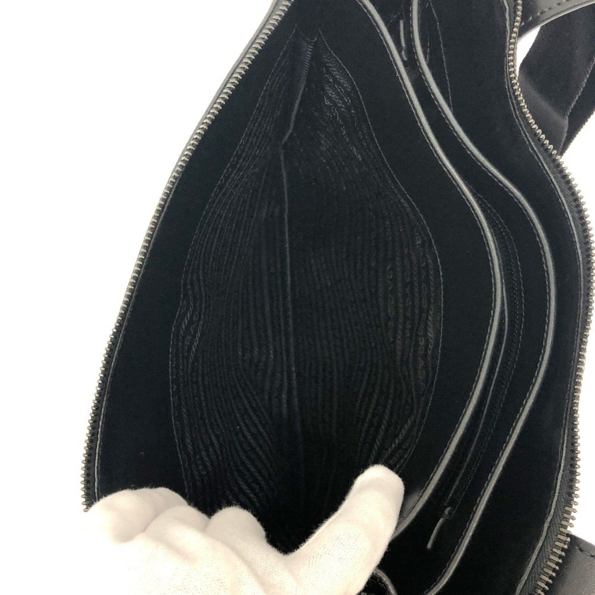 Prada Prada 2VH013 Triangle Plate Bag Shoulder Leather Men's Black Size ONE SIZE - 12 Thumbnail