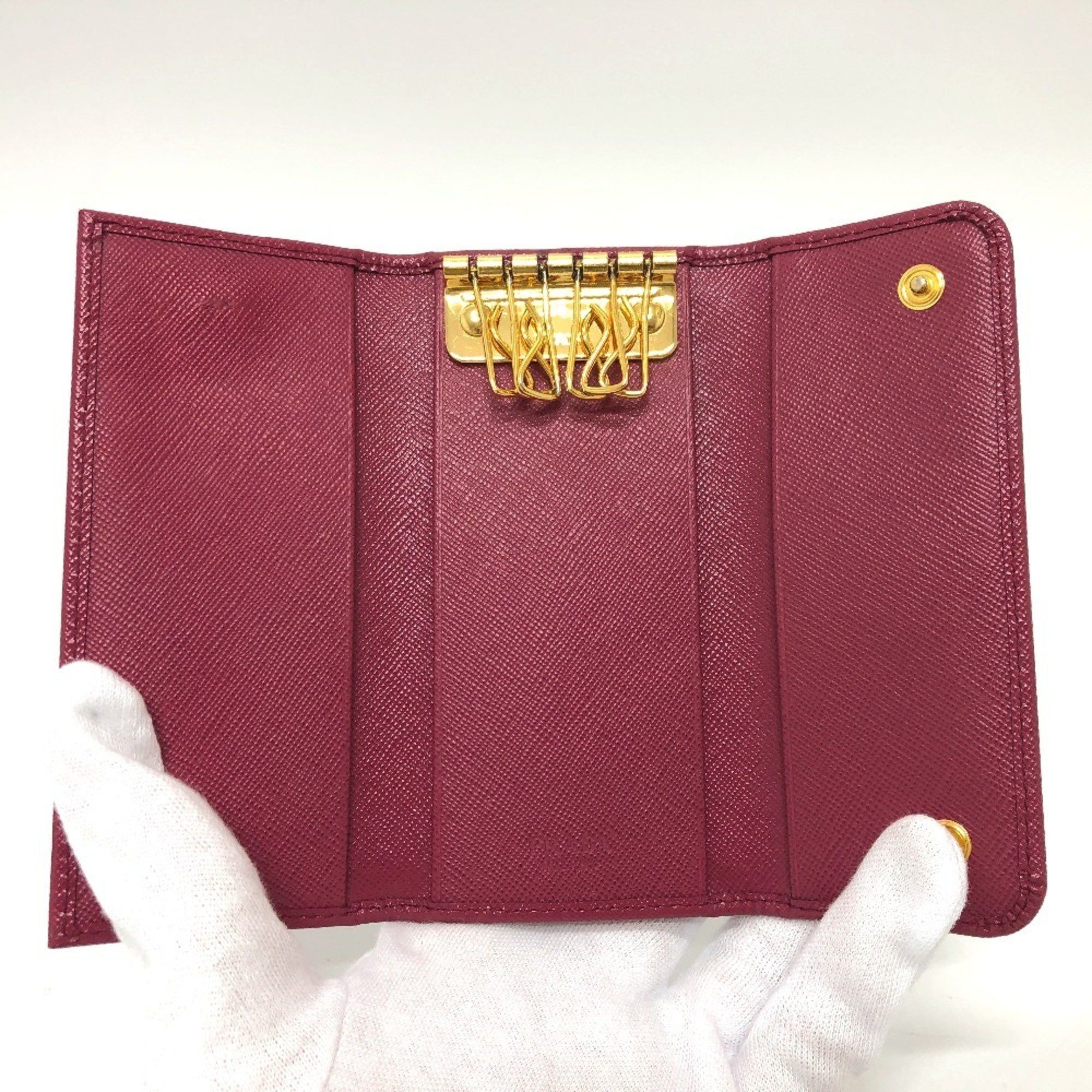 Prada PRADA 1M0223 6-ring key case in Saffiano leather for women, pink Size ONE SIZE - 9 Thumbnail