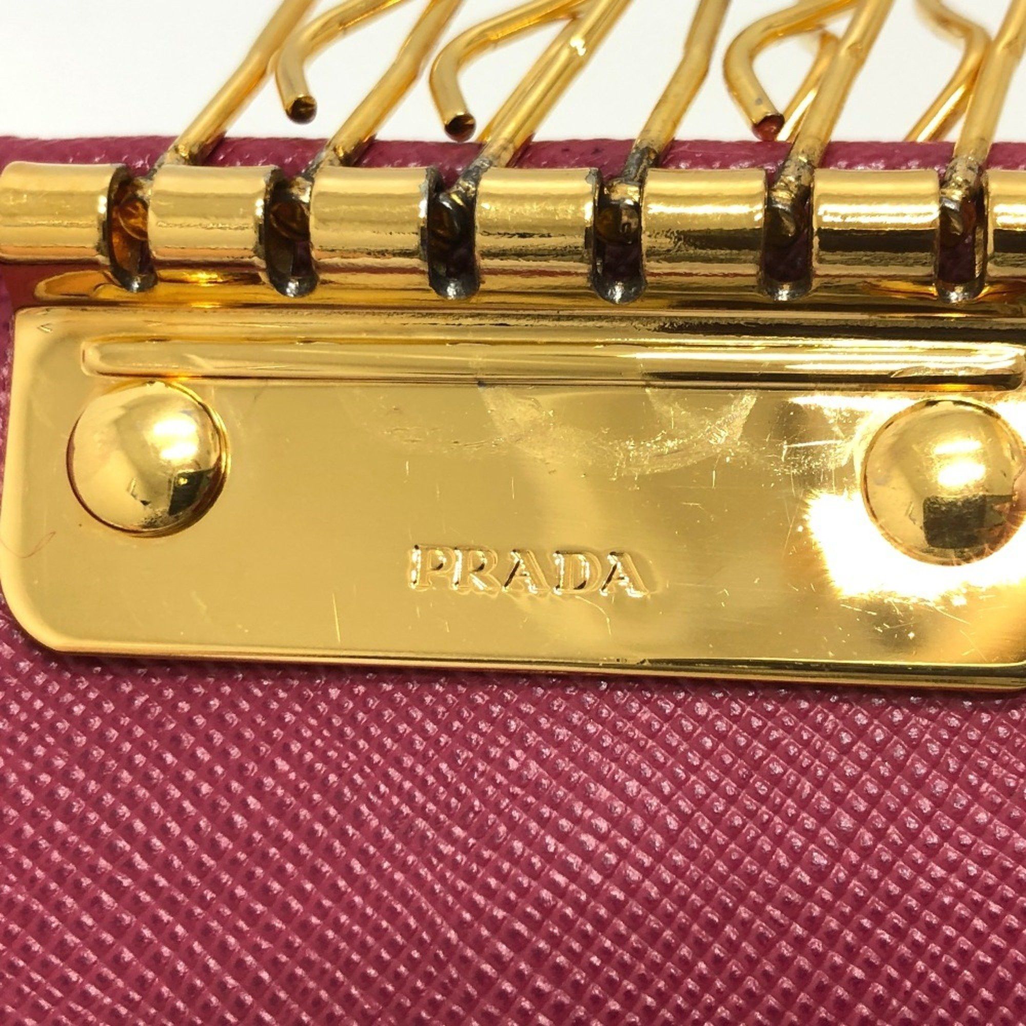 Prada PRADA 1M0223 6-ring key case in Saffiano leather for women, pink Size ONE SIZE - 11 Thumbnail