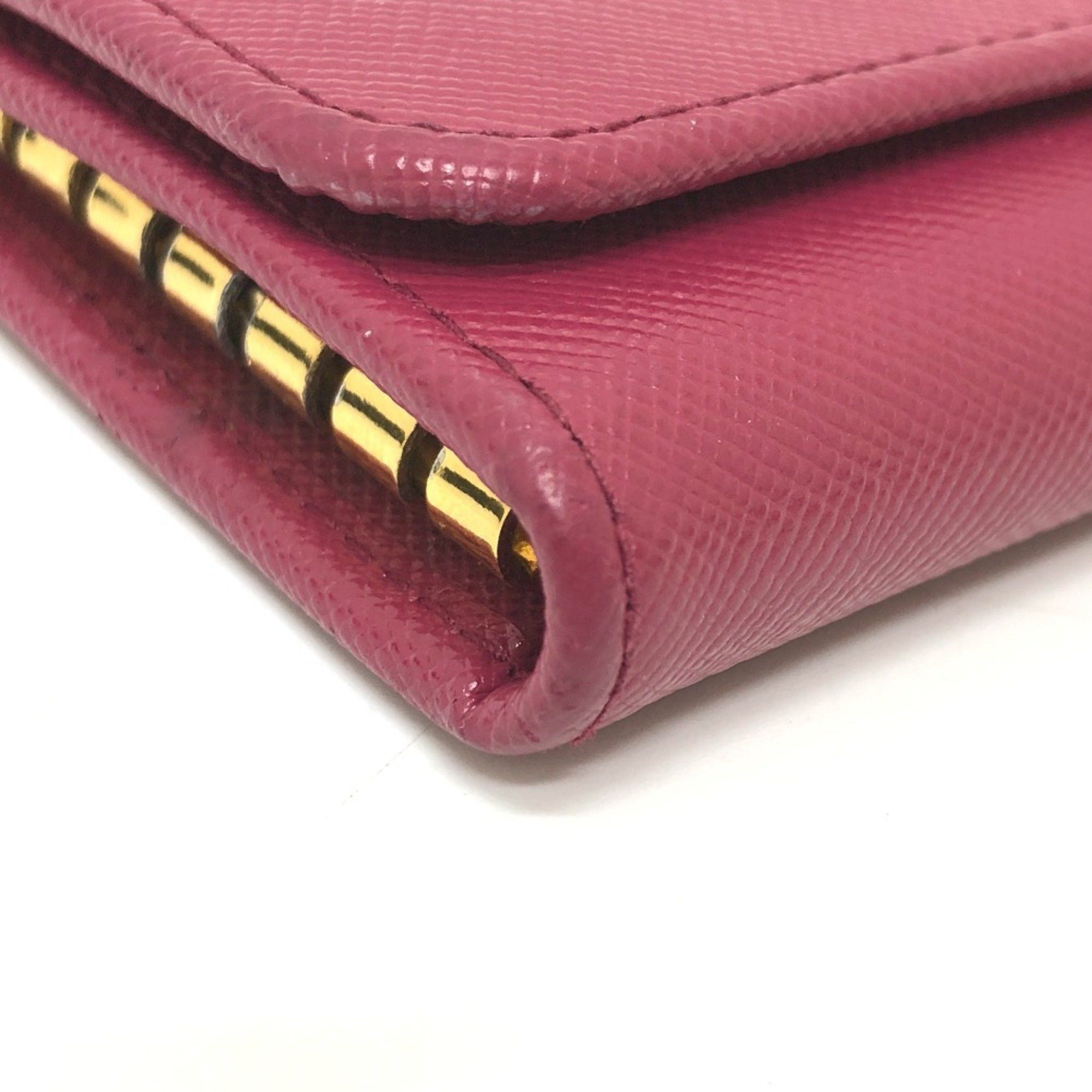 Prada PRADA 1M0223 6-ring key case in Saffiano leather for women, pink Size ONE SIZE - 5 Thumbnail