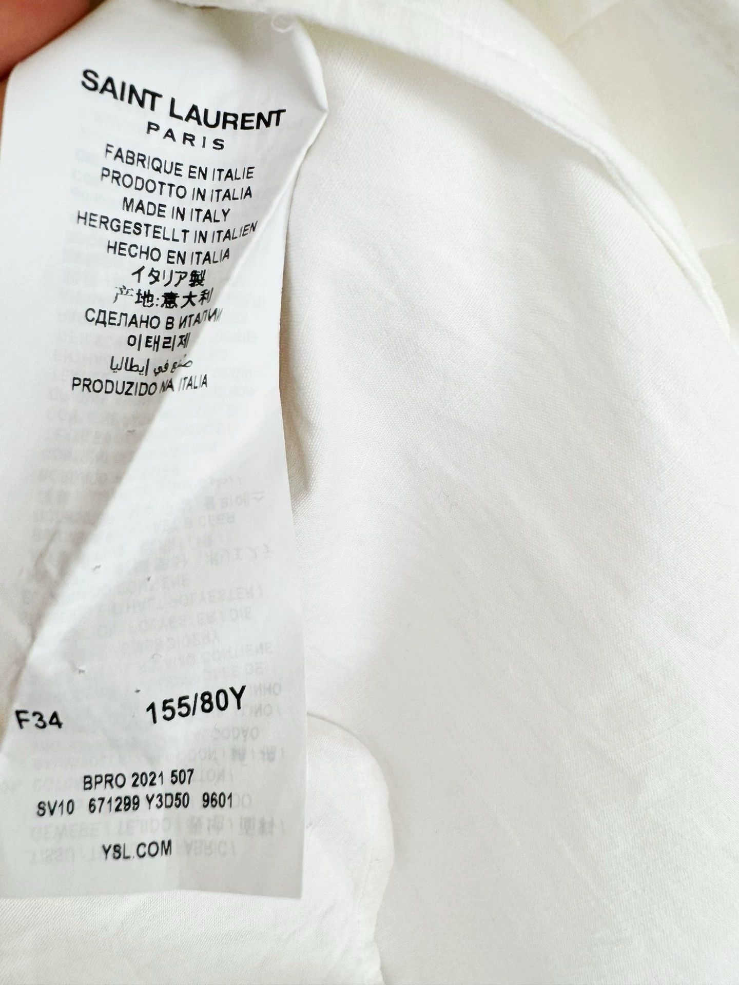 Saint Laurent Paris Saint Laurent Paris Embroidered white shirt Size US S / EU 44-46 / 1 - 4 Thumbnail