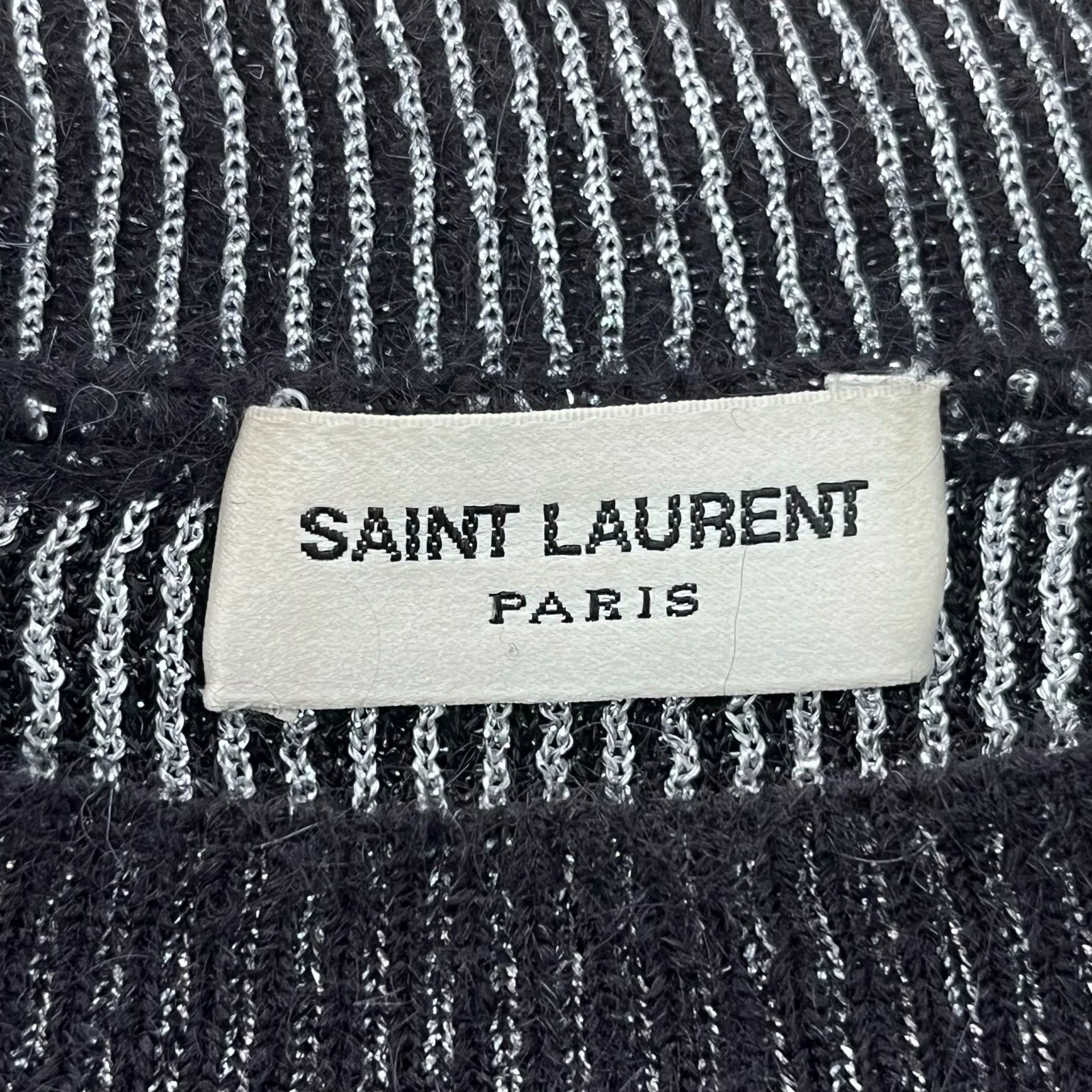 Saint Laurent Paris Saint Laurent Paris Black silver sweater Size US S / EU 44-46 / 1 - 8 Thumbnail