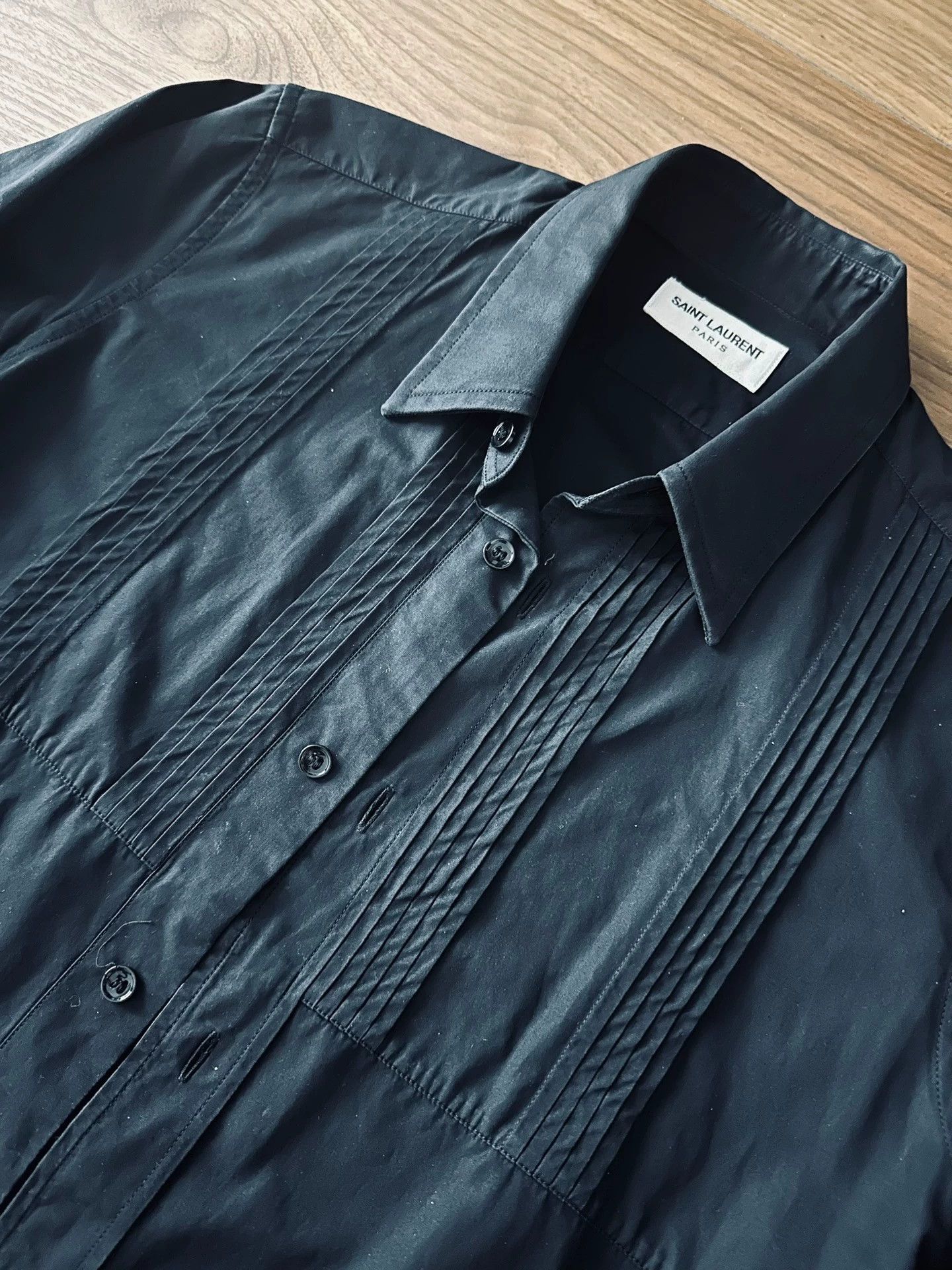 Saint Laurent Paris Saint Laurent Paris Organ pleated palace black shirt Size US XS / EU 42 / 0 - 2 Thumbnail