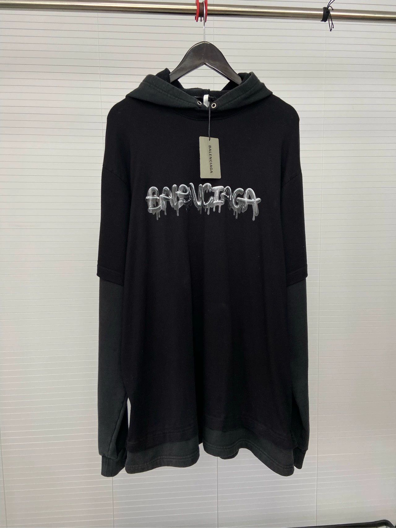 Balenciaga Balenciaga Art Painting Printed Black Hoodie Fake Two Piece Loose fit Size US M / EU 48-50 / 2 - 3 Thumbnail