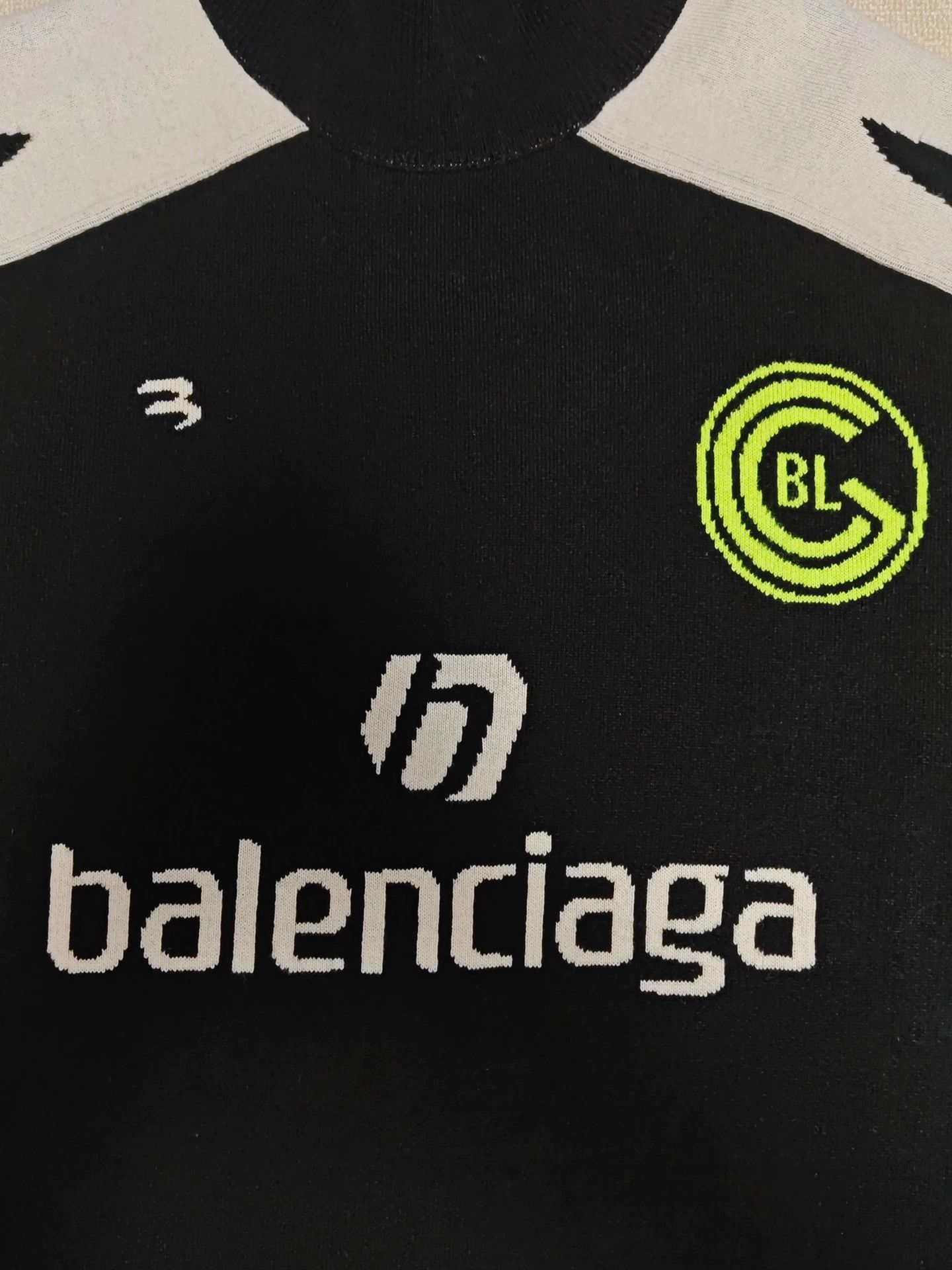 Balenciaga Balenciaga show football Blokecore black and white spliced knitted sweater jersey Size US M / EU 48-50 / 2 - 4 Thumbnail