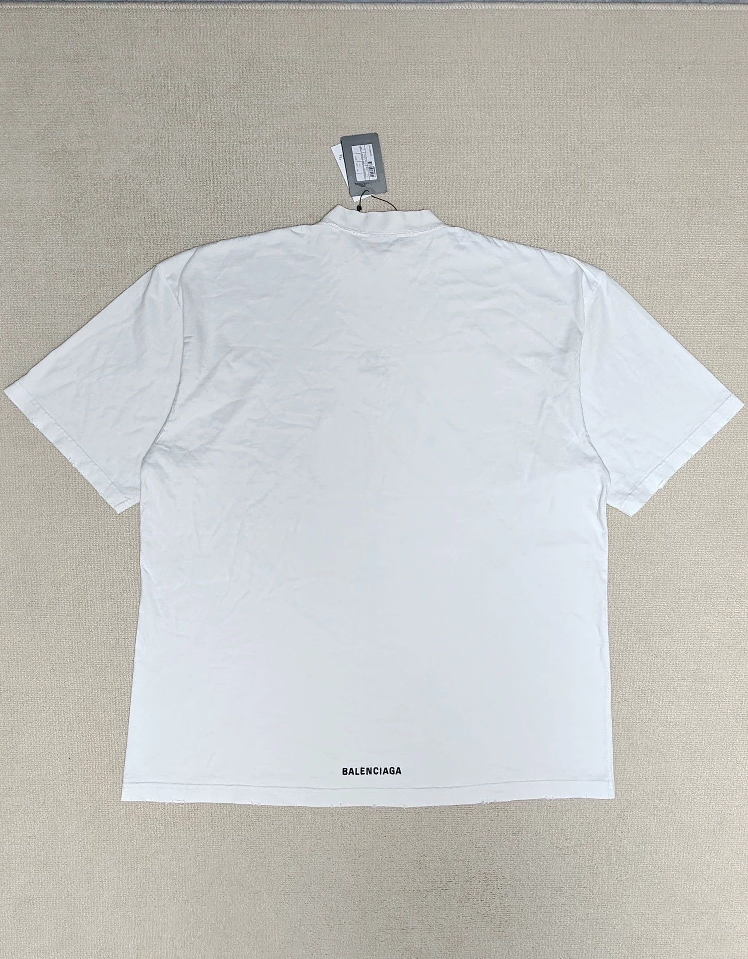 Balenciaga Balenciaga 24ss Qixi Love Embroidery Slogan Small Logo Minimal Destruction Short Sleeve Size US S / EU 44-46 / 1 - 2 Thumbnail