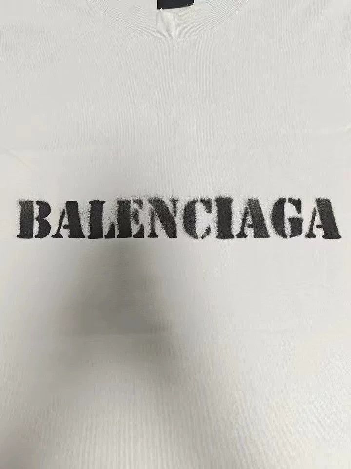 Balenciaga Balenciaga 24ss white inkjet font blurred short sleeved T-shirt Size US S / EU 44-46 / 1 - 4 Thumbnail