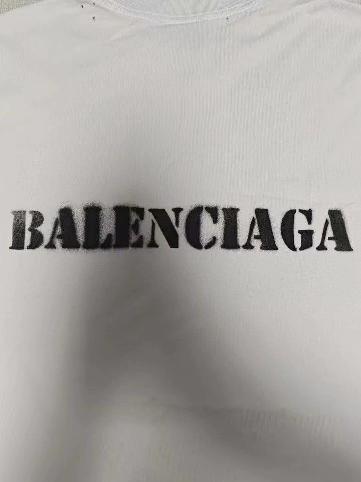 Balenciaga Balenciaga 24ss white inkjet font blurred short sleeved T-shirt Size US S / EU 44-46 / 1 - 3 Thumbnail