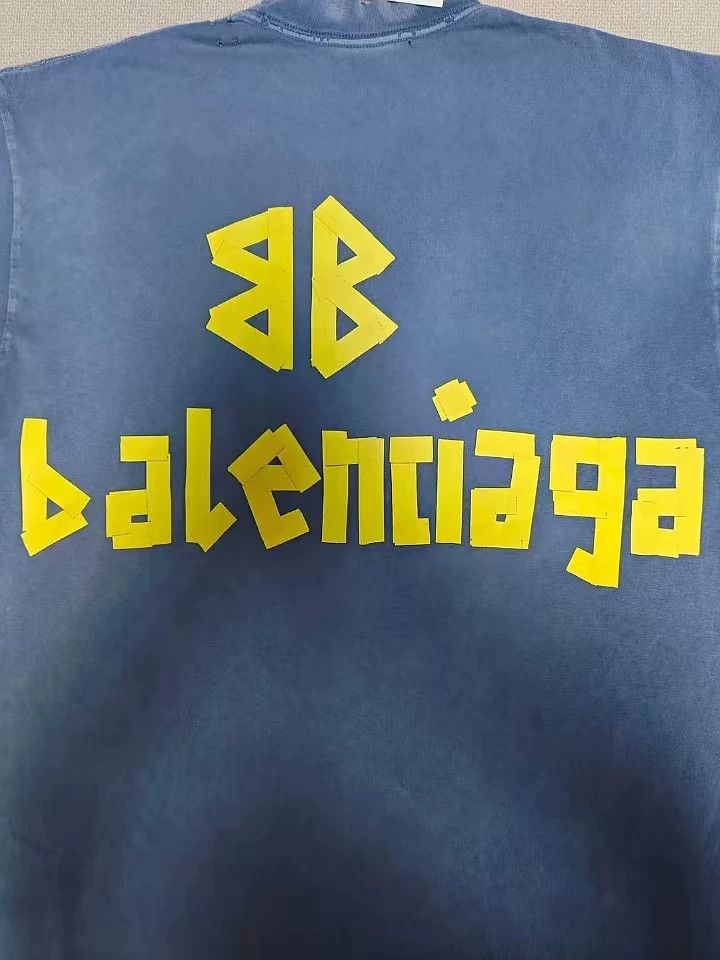 Balenciaga Balenciaga 24ss Haze Blue Tape Adhesive Tape TAPE TYPE Masked Paper Short Sleeve Size US XXL / EU 58 / 5 - 3 Thumbnail