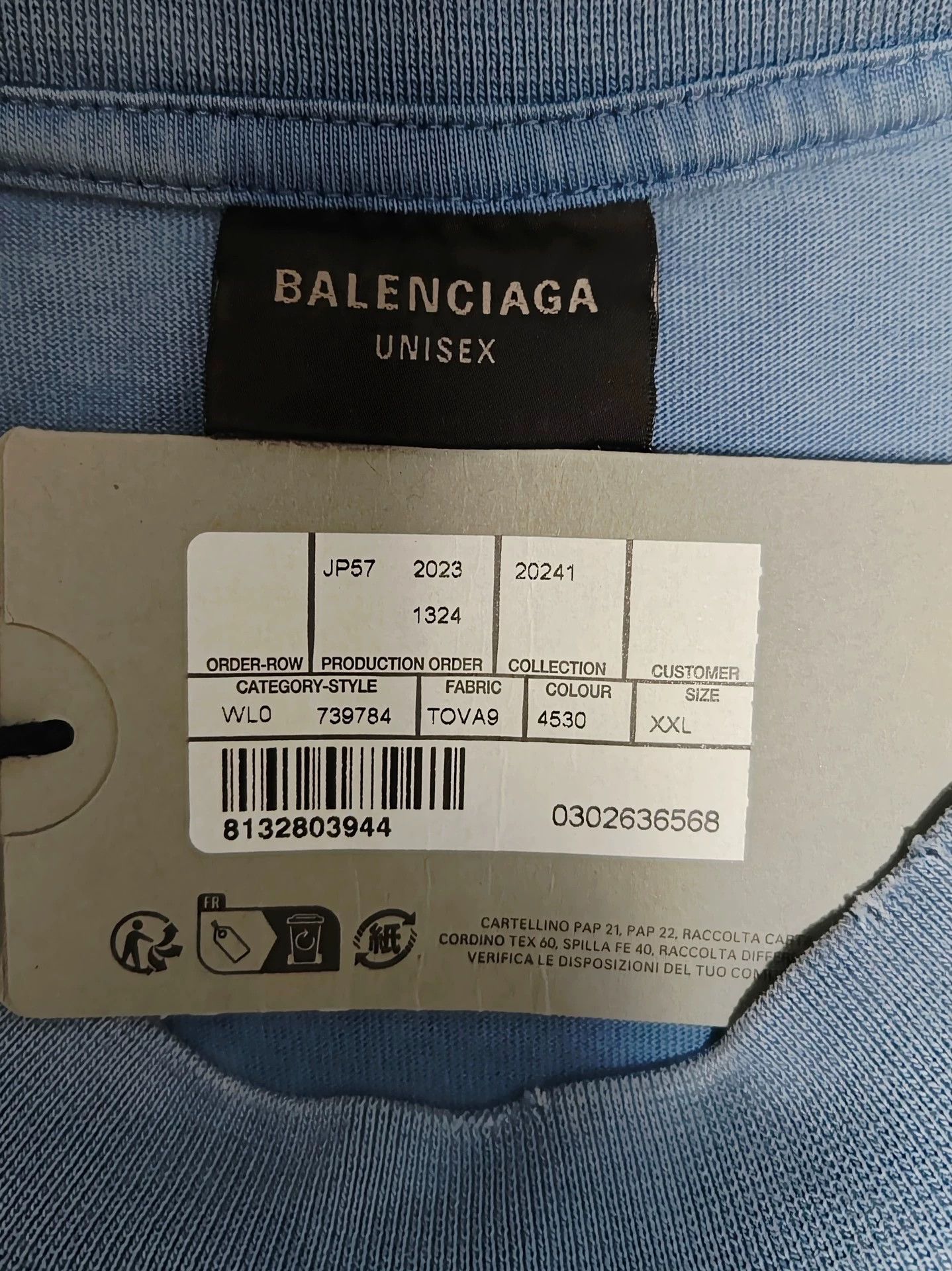Balenciaga Balenciaga 24ss Haze Blue Tape Adhesive Tape TAPE TYPE Masked Paper Short Sleeve Size US XXL / EU 58 / 5 - 5 Thumbnail