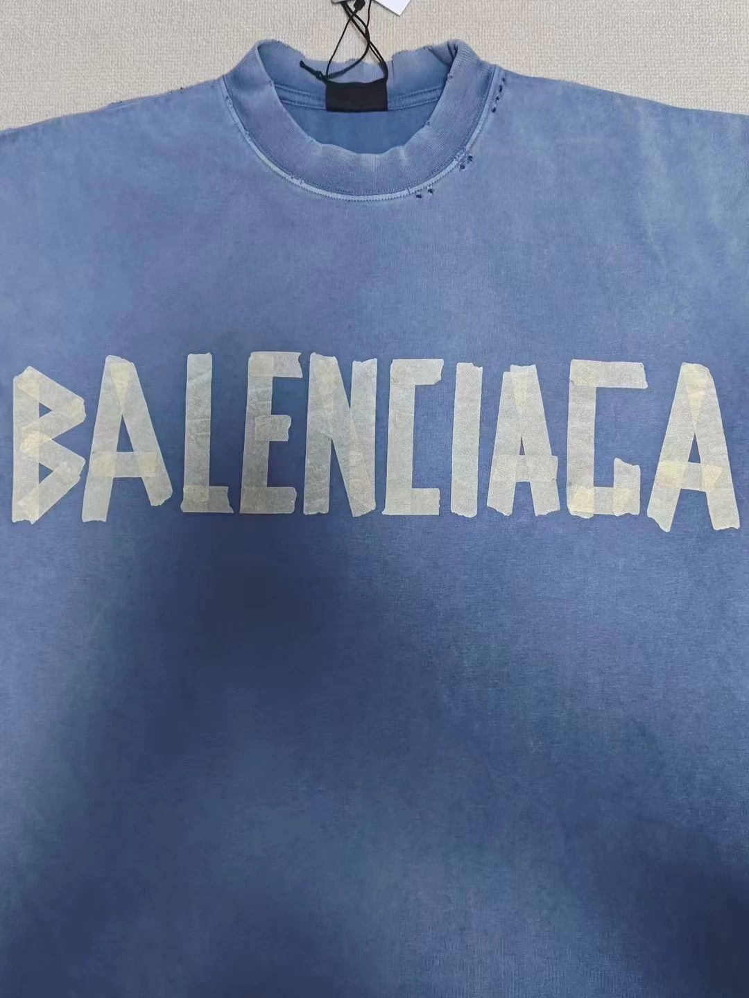 Balenciaga Balenciaga 24ss Haze Blue Tape Adhesive Tape TAPE TYPE Masked Paper Short Sleeve Size US XXL / EU 58 / 5 - 4 Thumbnail