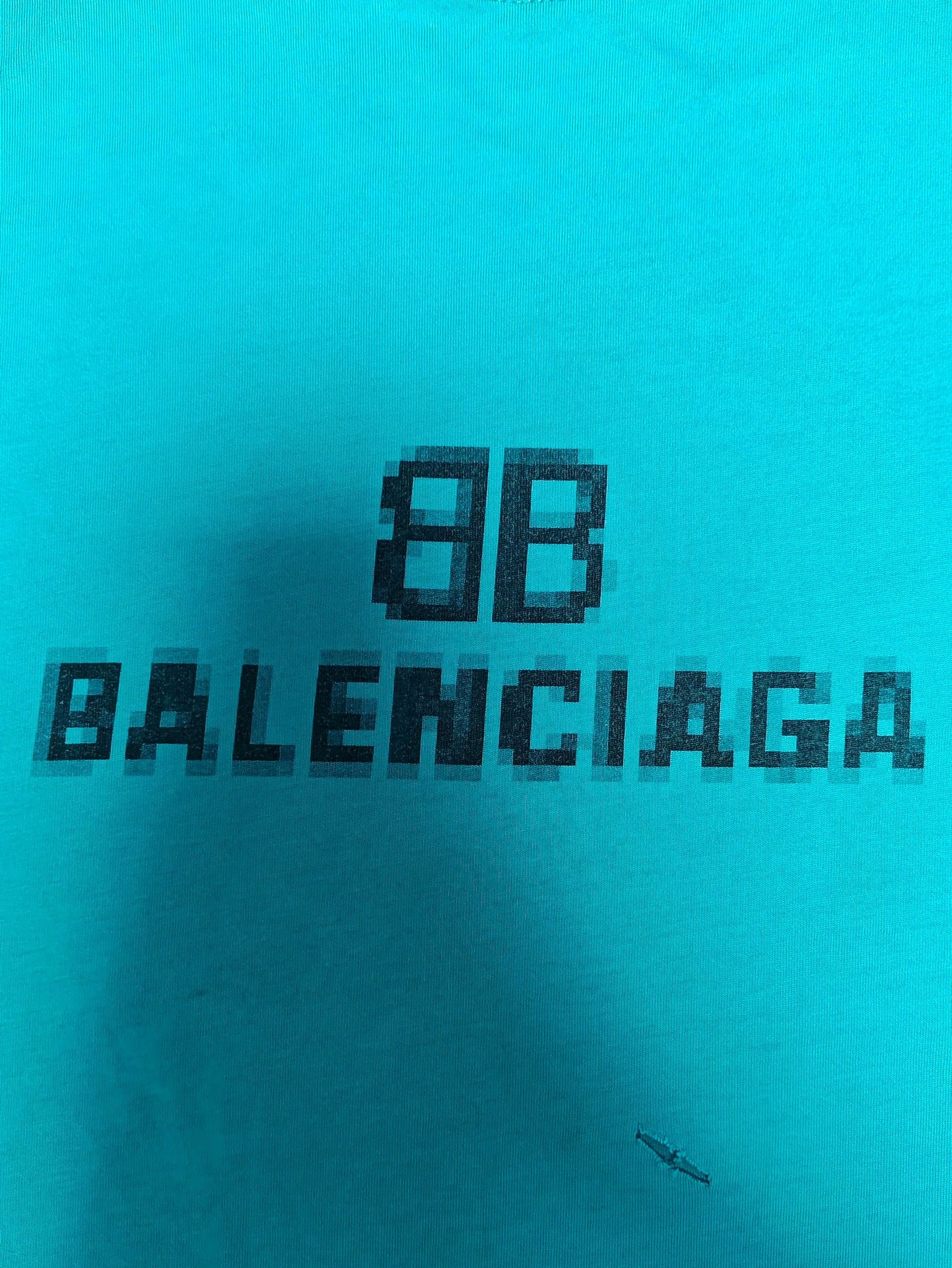 Balenciaga Balenciaga 22ss Mosaic Blurred Destruction Doing Old Short Sleeves Size US S / EU 44-46 / 1 - 3 Thumbnail