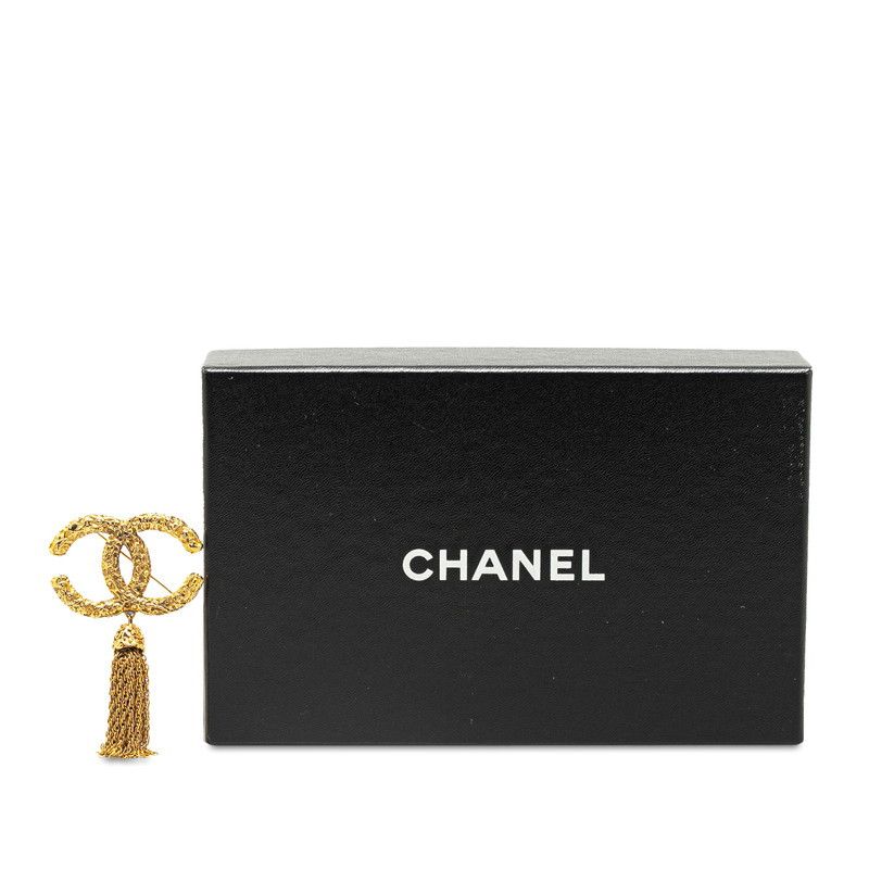 Chanel Chanel Chanel Vintage Coco Mark Lava Tassel Brooch Metal Brooch 93A Size ONE SIZE - 5 Thumbnail