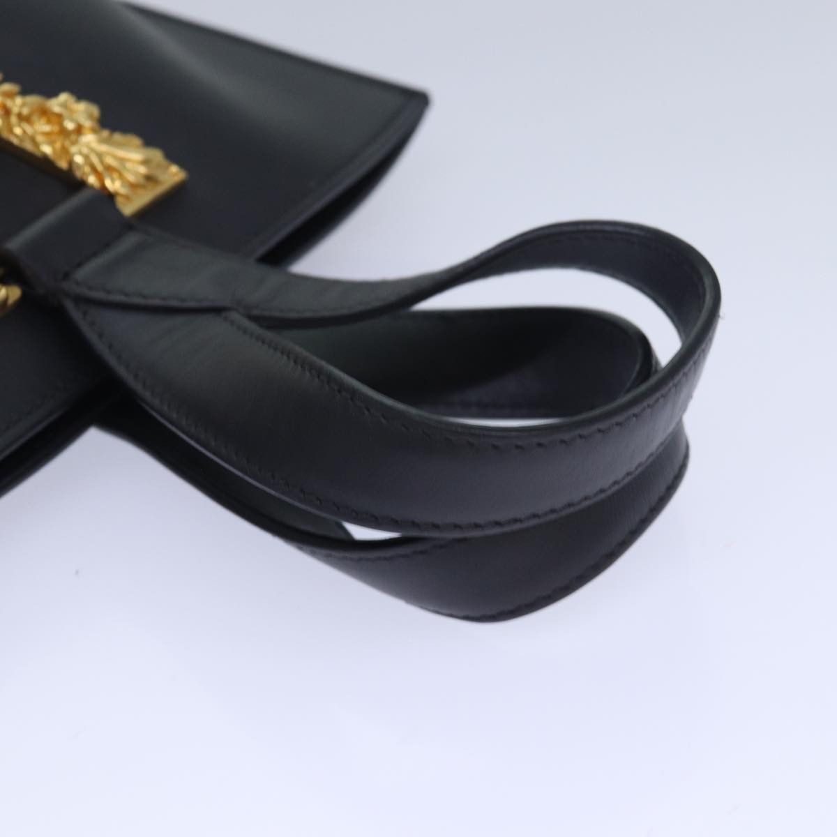 Versace Virtus Black Leather Handbag (Pre-Owned) Size ONE SIZE - 11 Thumbnail